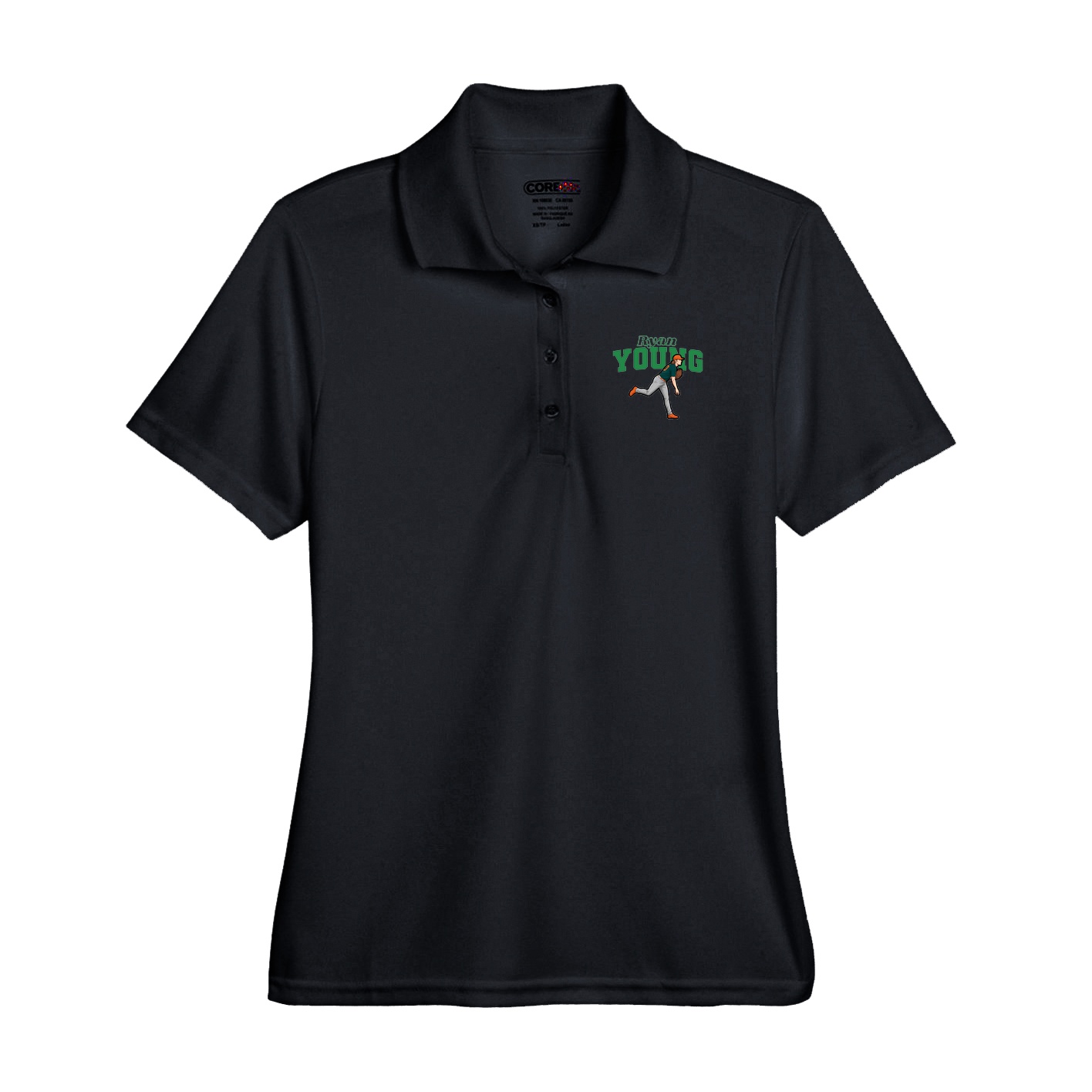 Performance Polo — Name Arch in Black