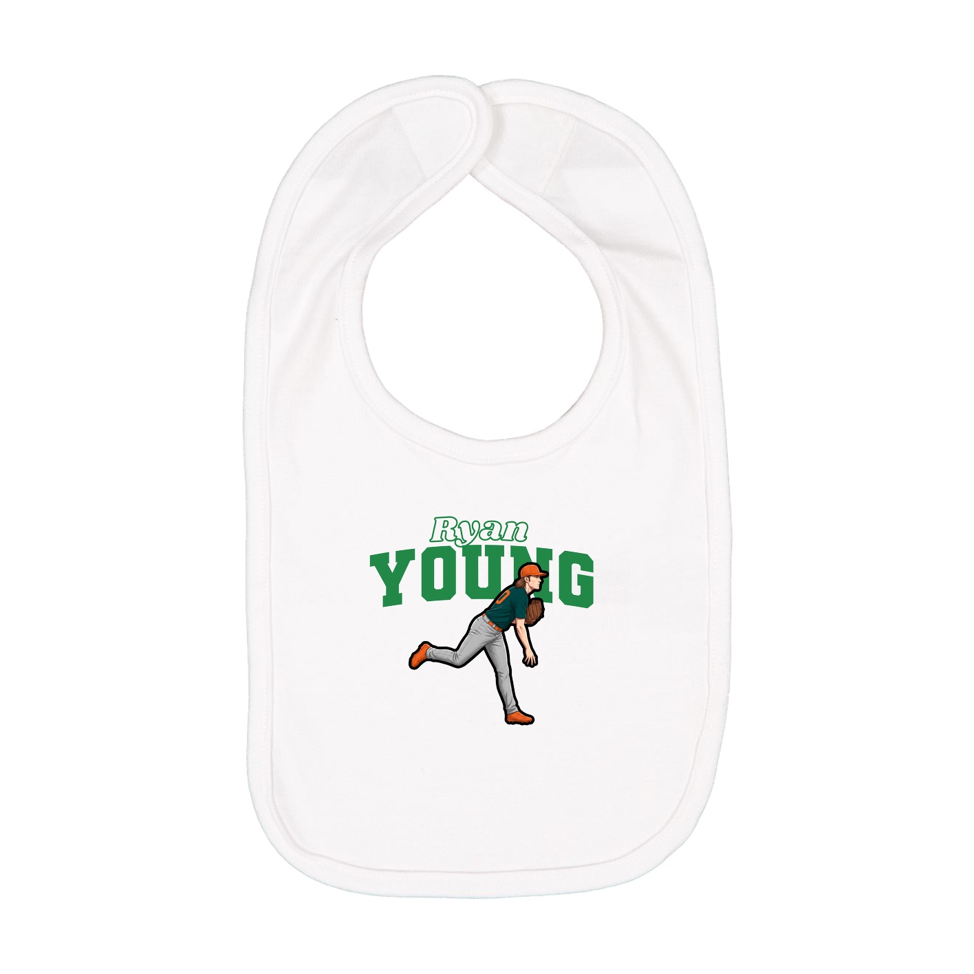 Infant Bib — Name Arch in White