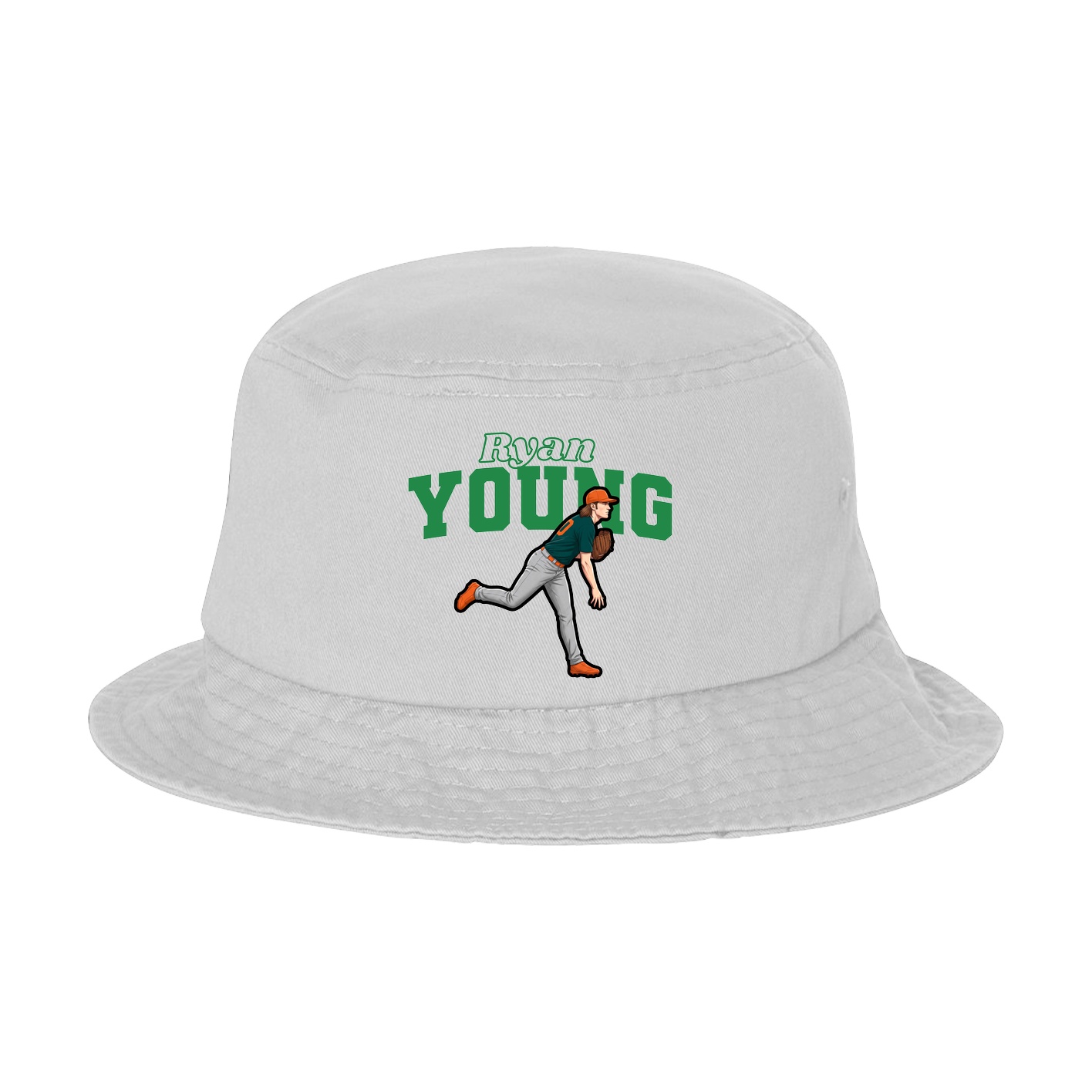 Bucket Cap — Name Arch in White