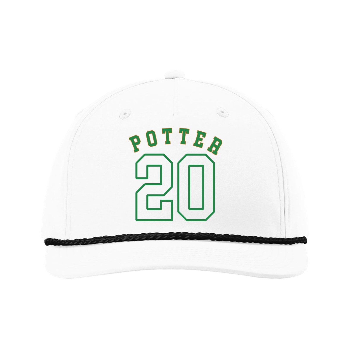 Five-Panel Classic Rope Cap — Shirsey Arch in White