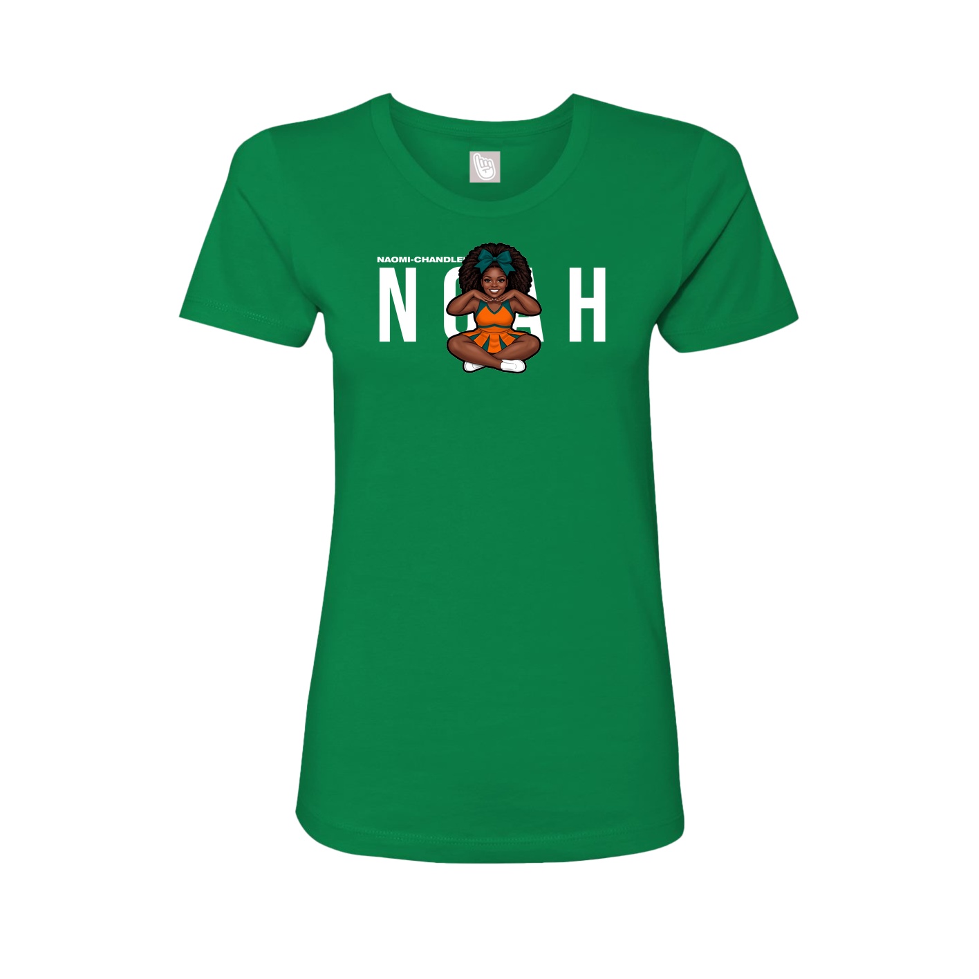 Fitted Women's Tee — Player Name in Green