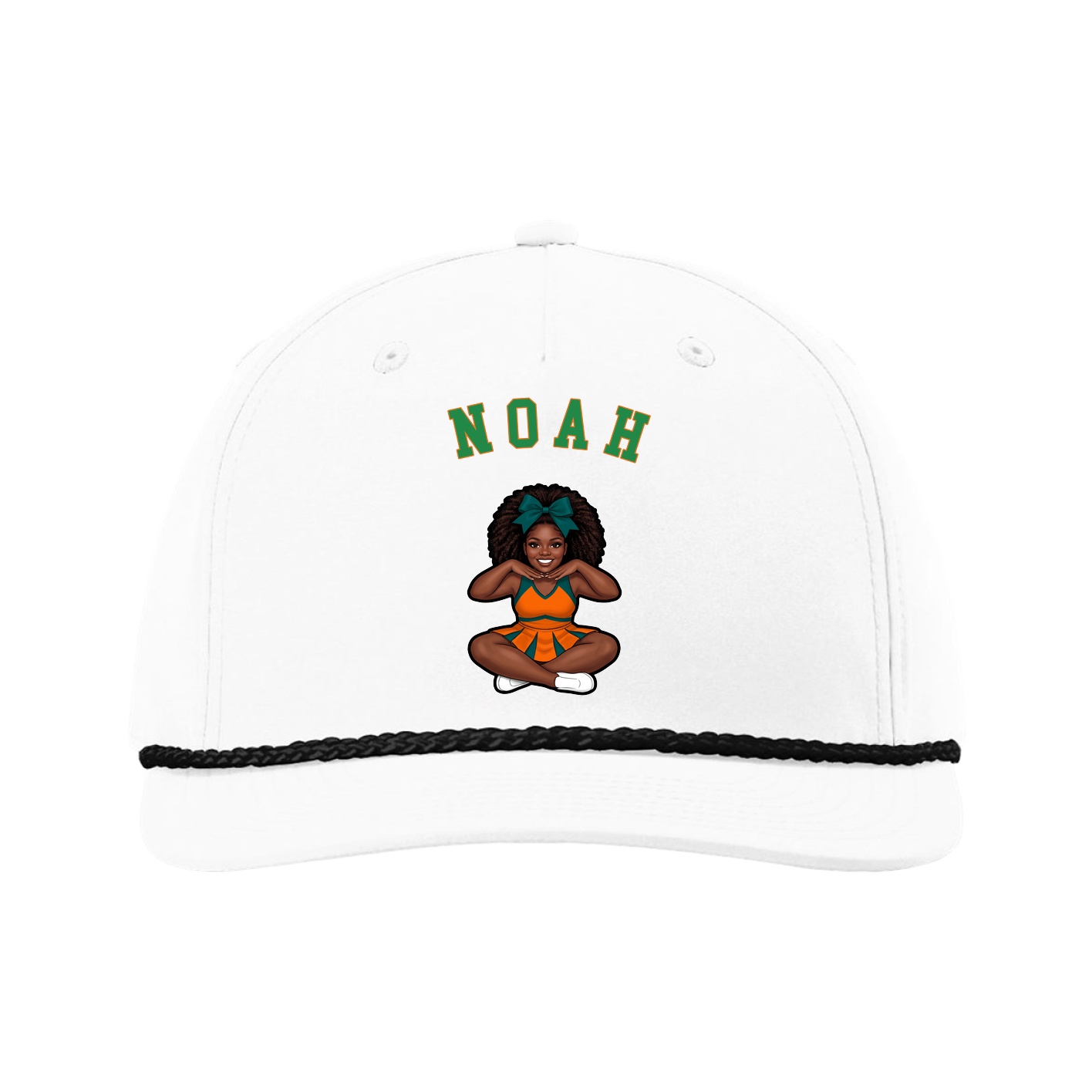 Five-Panel Classic Rope Cap — Shirsey Arch in White