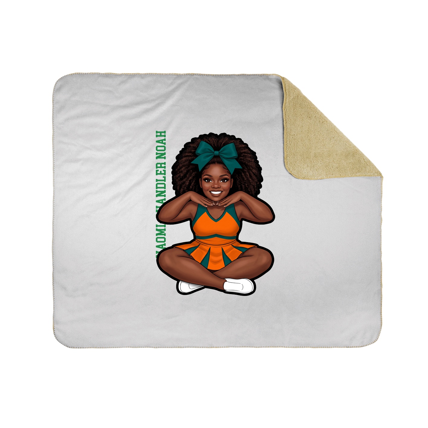 Throw Blanket — Name Vertical in White