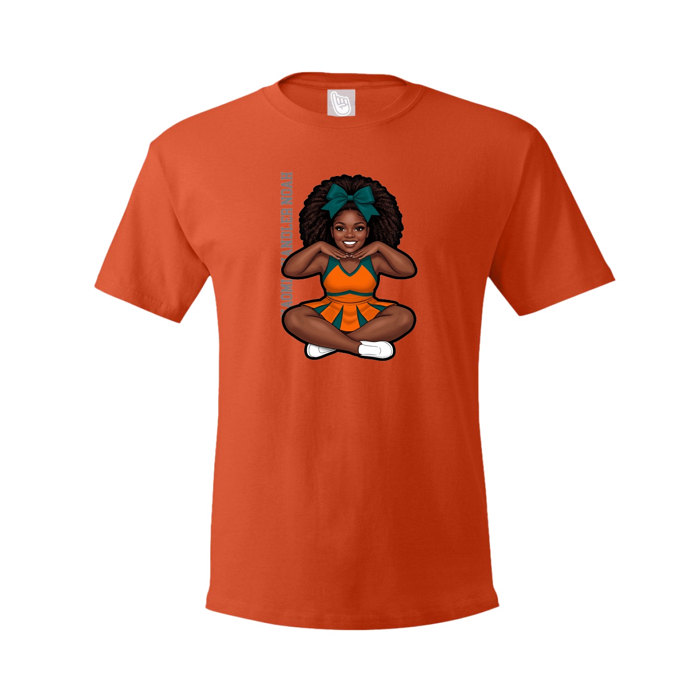 Tee — Name Vertical in Orange