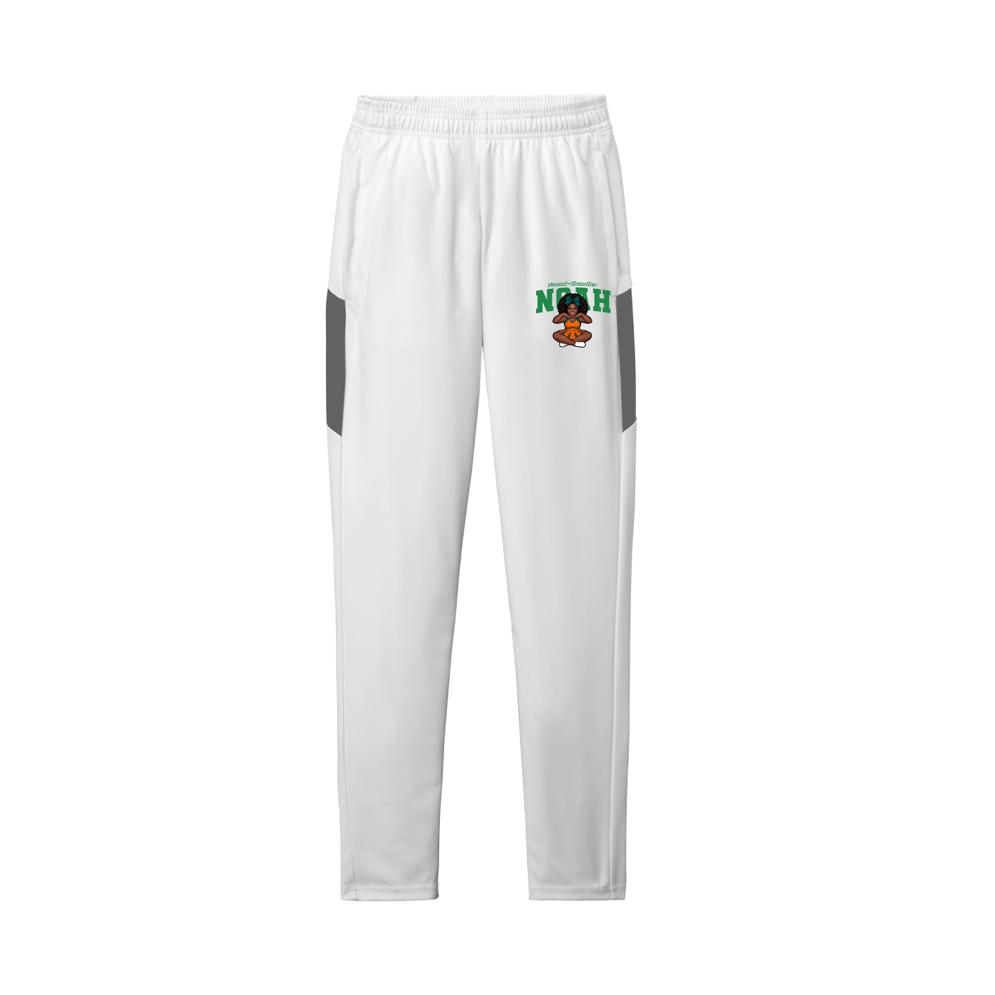 Team Travel Pant — Name Arch in White/Grey