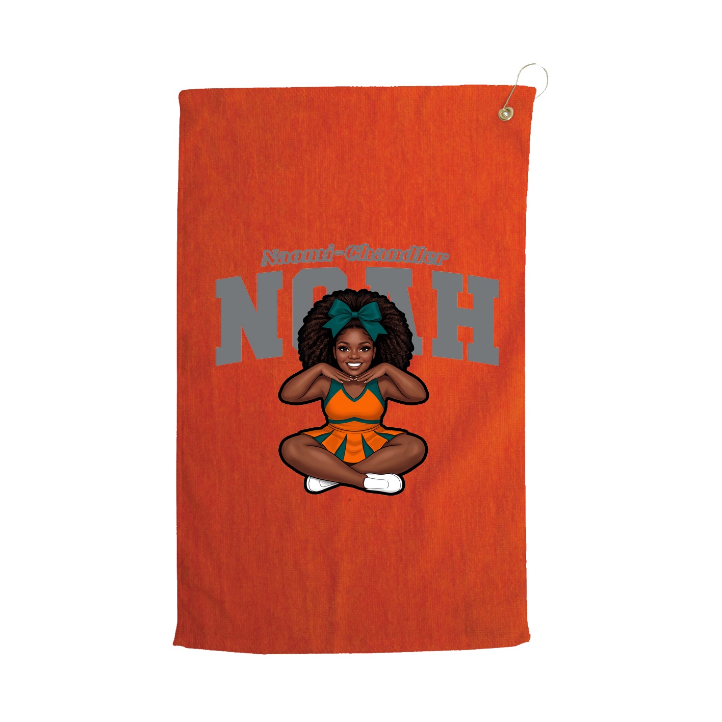 Golf Towel — Name Arch in Orange