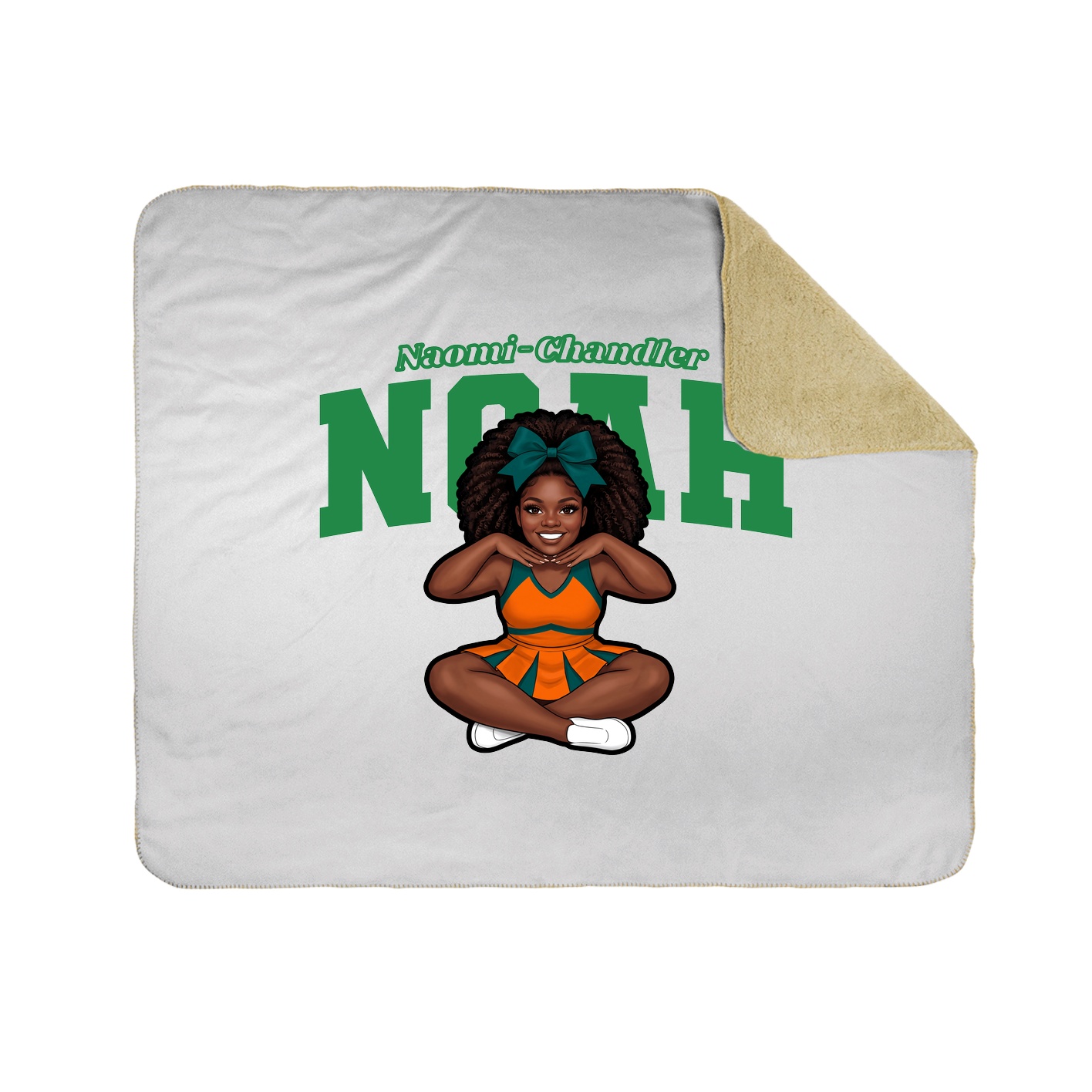 Throw Blanket — Name Arch in White
