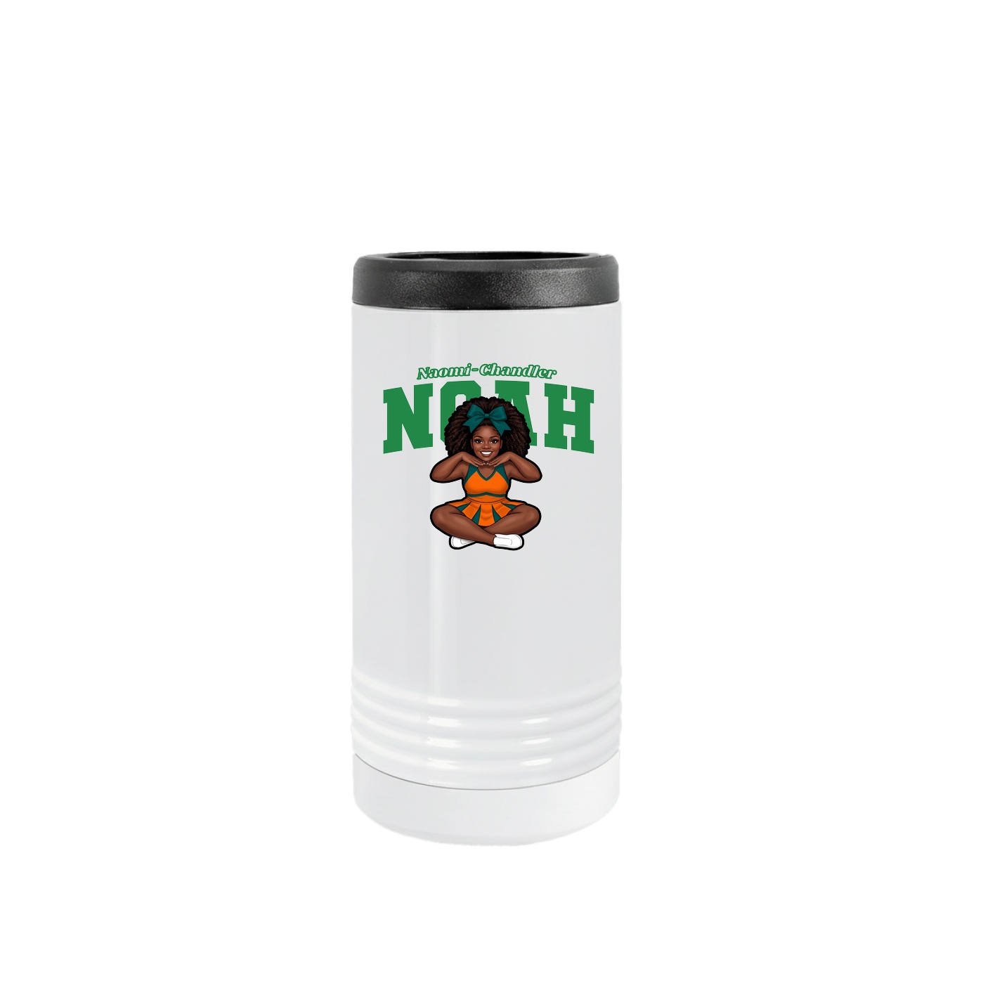 Slim Beverage Holder — Name Arch in White
