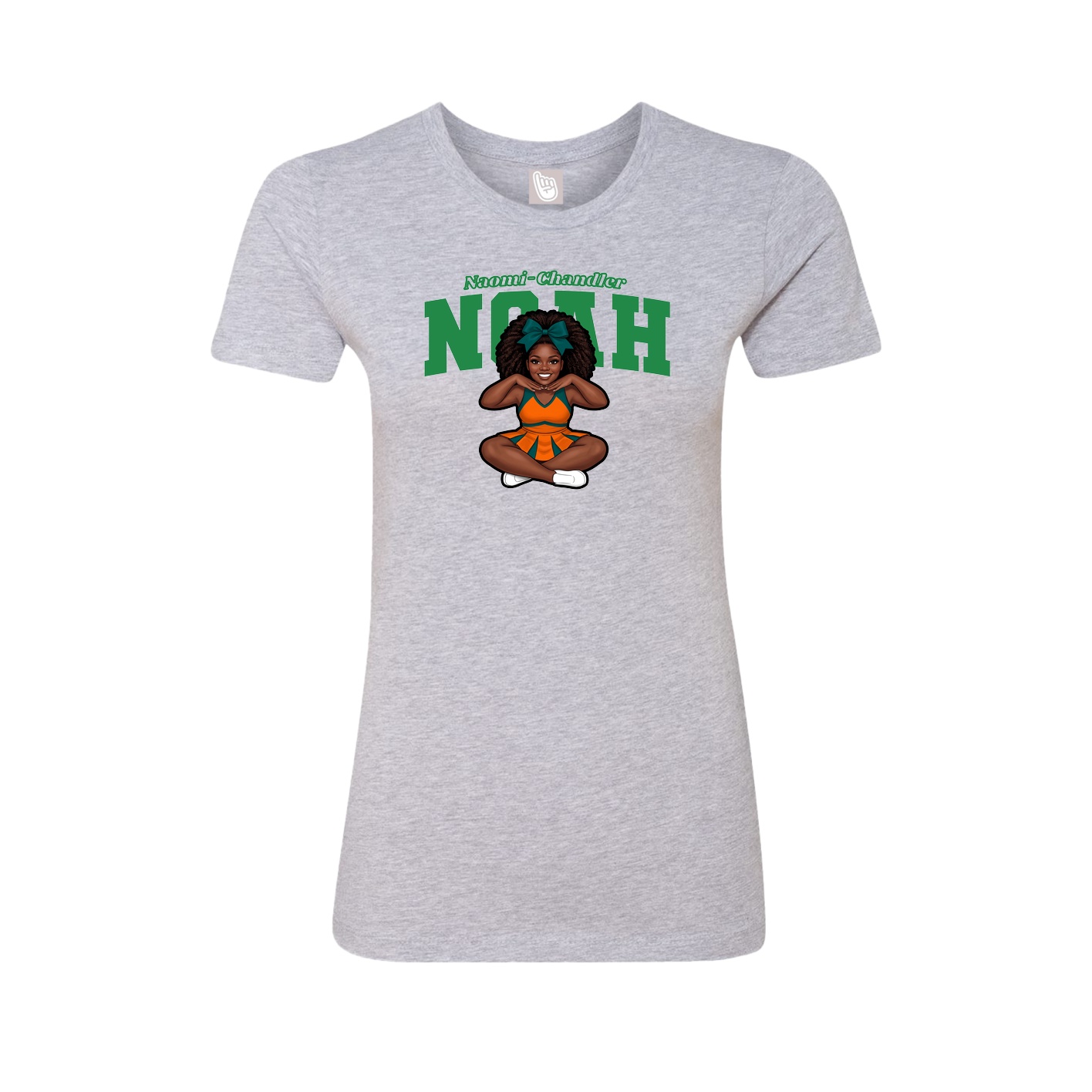 Fitted Women's Tee — Name Arch in Grey