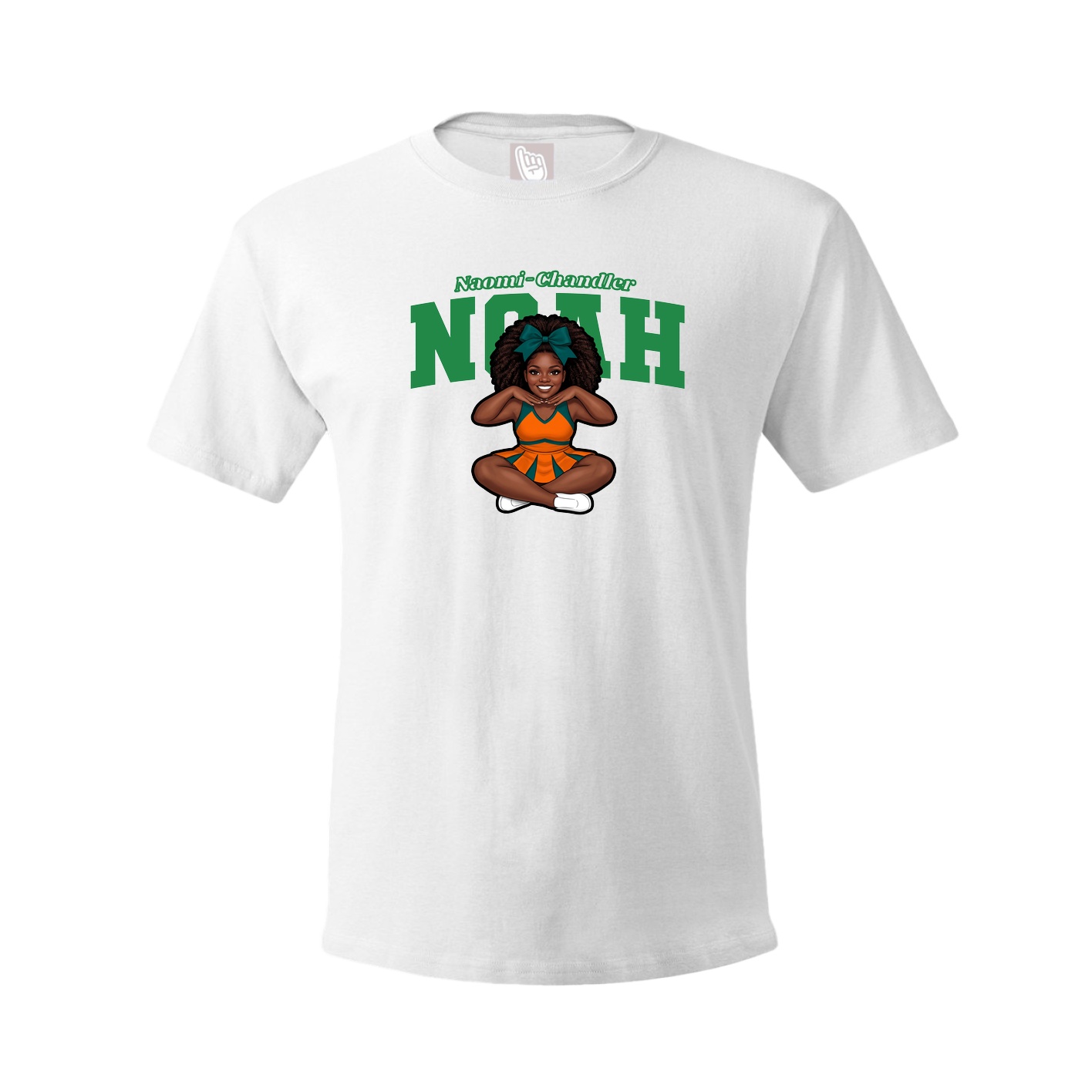 Youth Tee — Name Arch in White