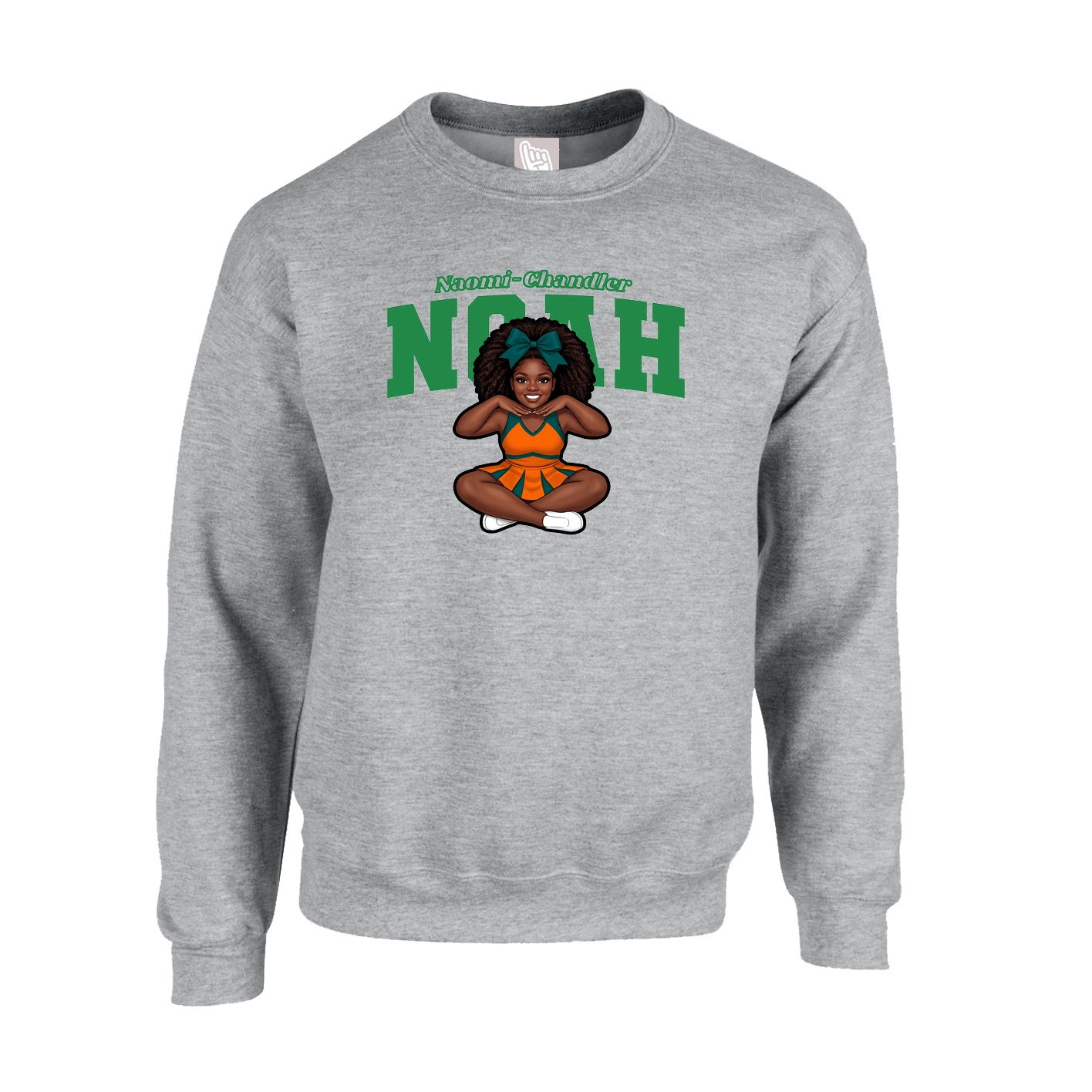 Fleece Crew — Name Arch in Grey