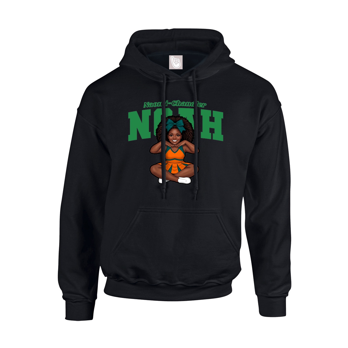 Youth Hoodie — Name Arch in Black