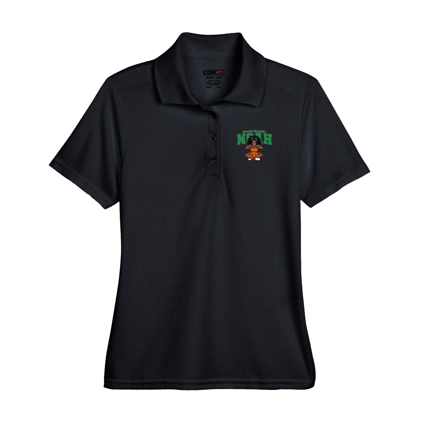 Performance Polo — Name Arch in Black