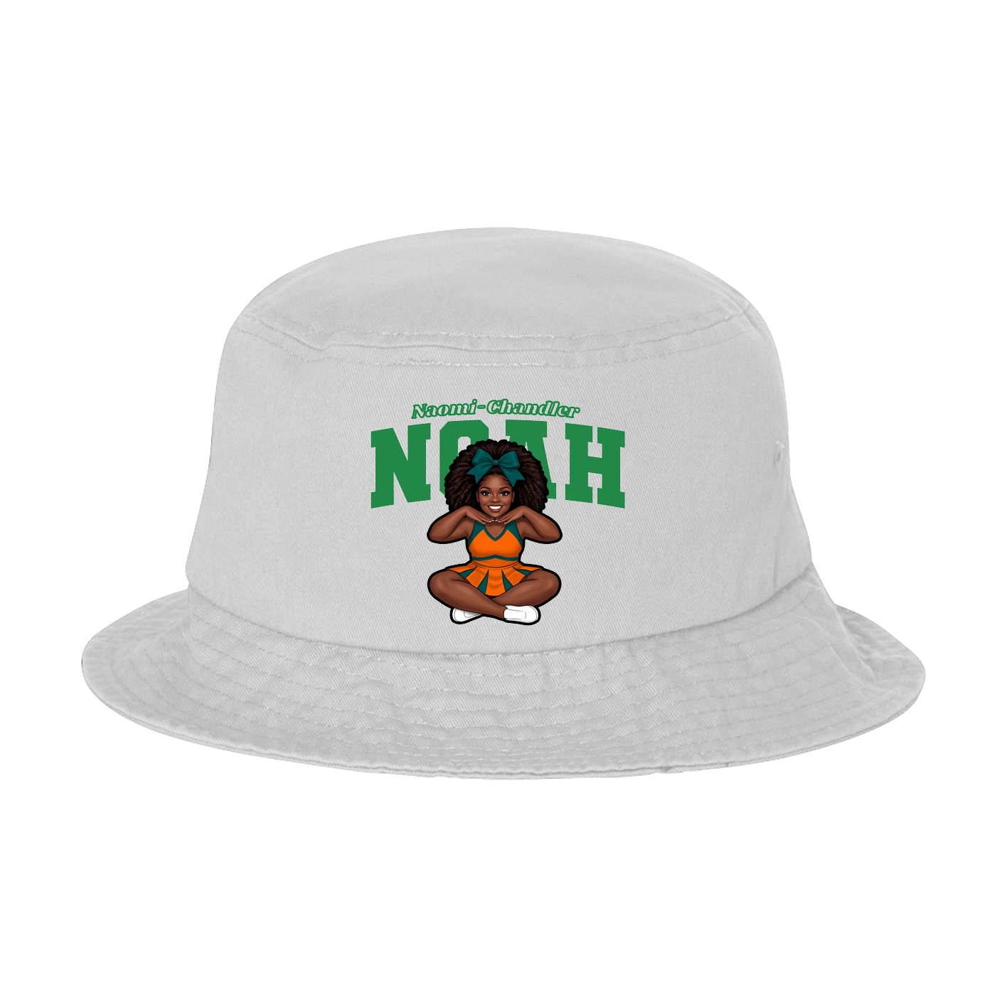 Bucket Cap — Name Arch in White