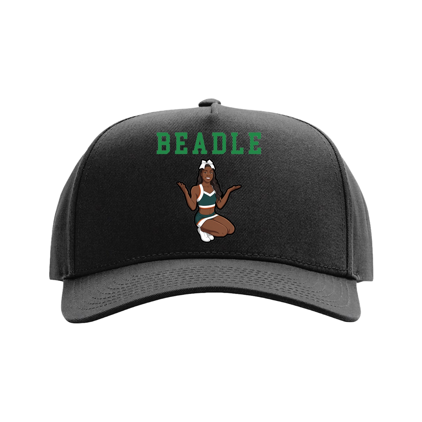 Full Fabric Five-Panel Champ Cap — Shirsey in Black