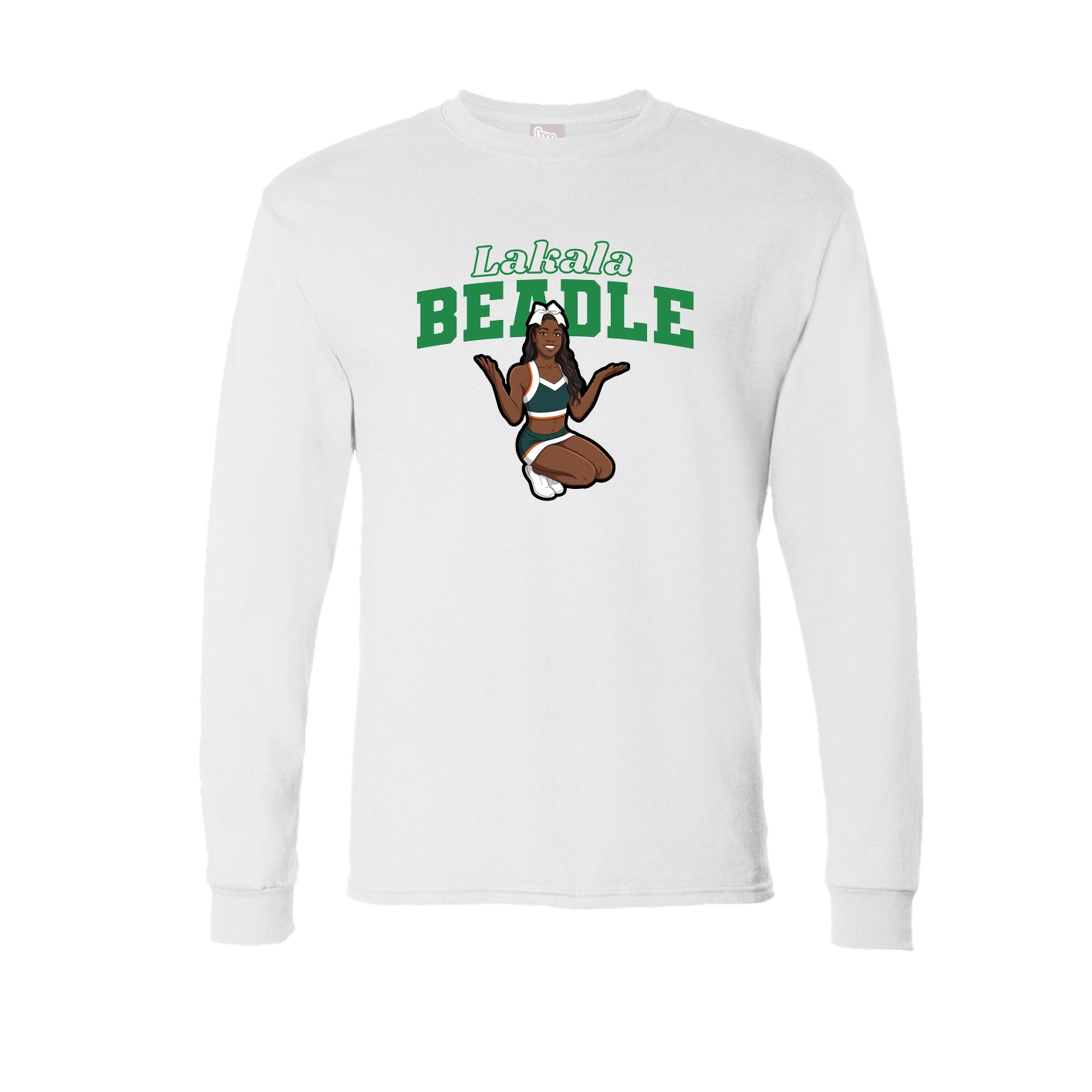 Long Sleeve Tee — Name Arch in White