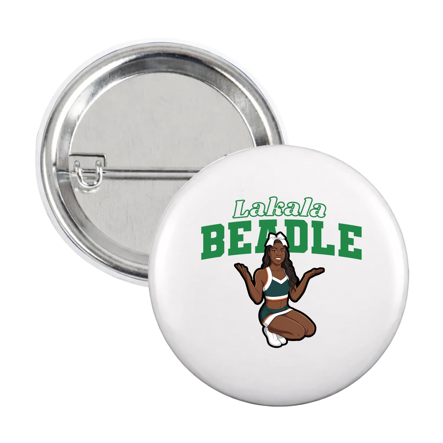 Game Day Button — Name Arch in White