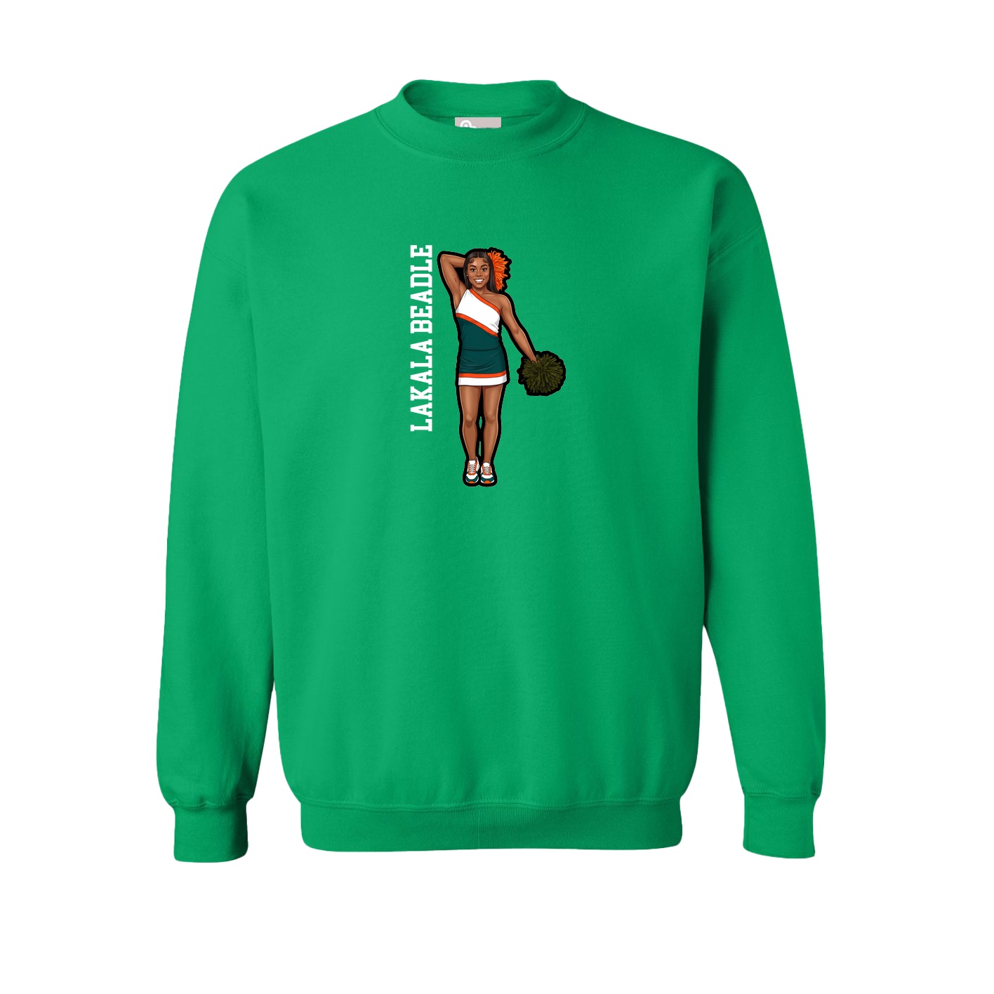 Fleece Crew — Name Vertical in Green