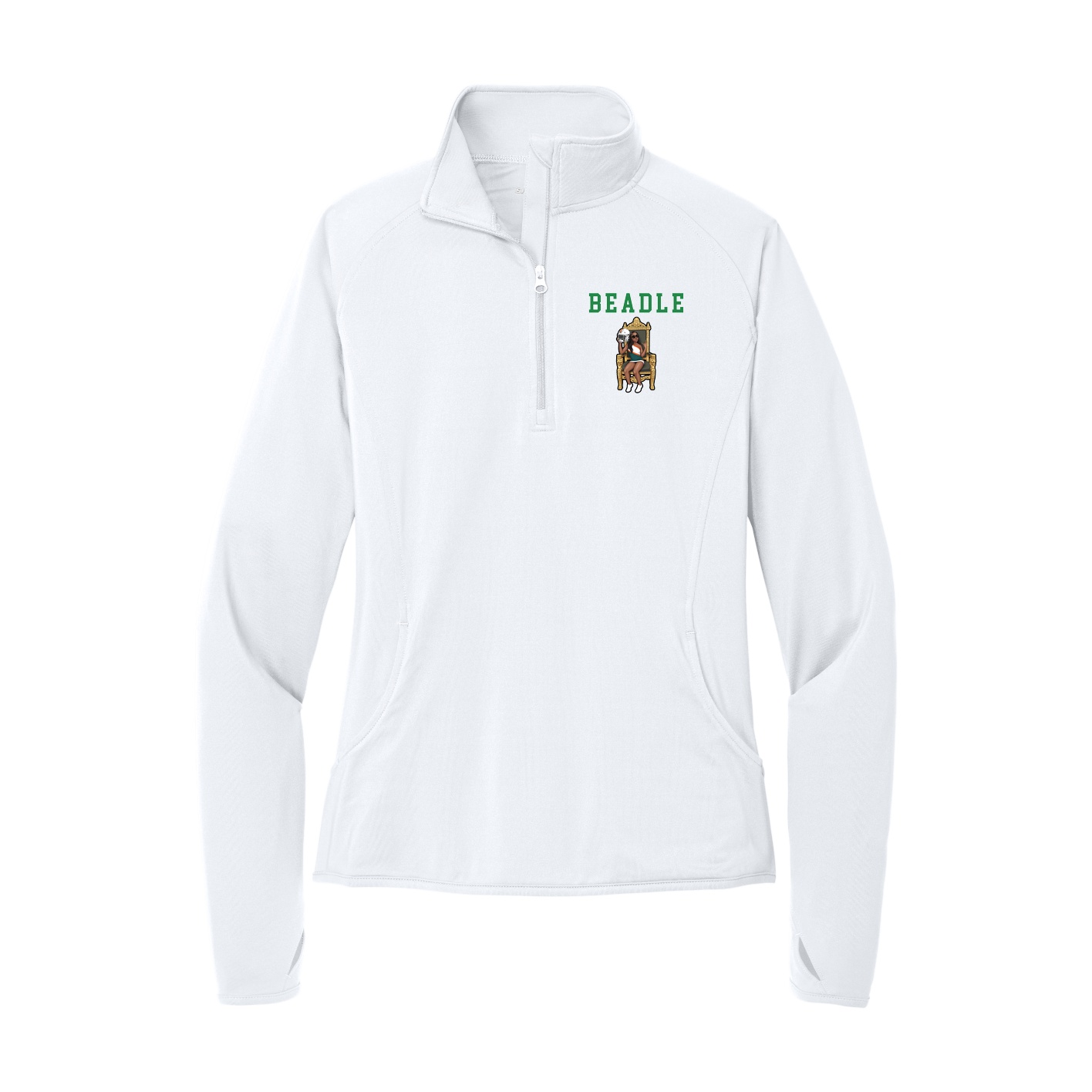 Women's Q-Zip Pullover — Shirsey in White