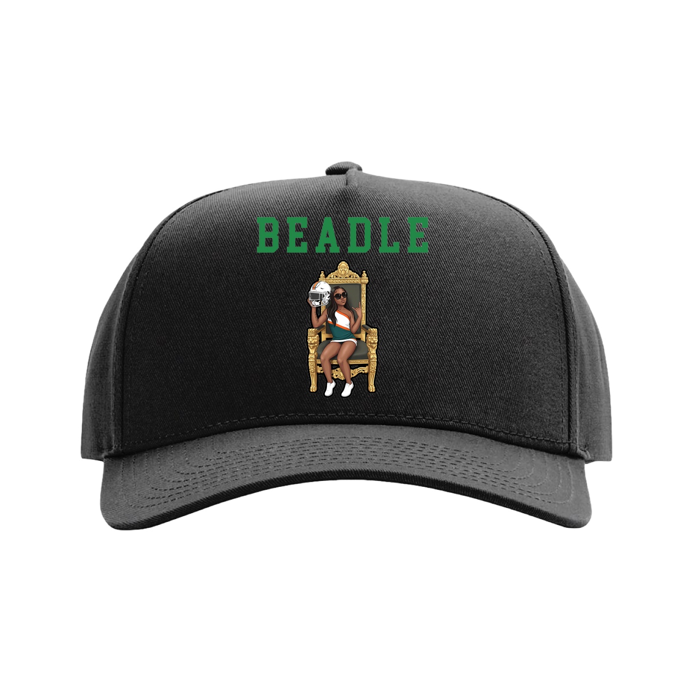 Full Fabric Five-Panel Champ Cap — Shirsey in Black