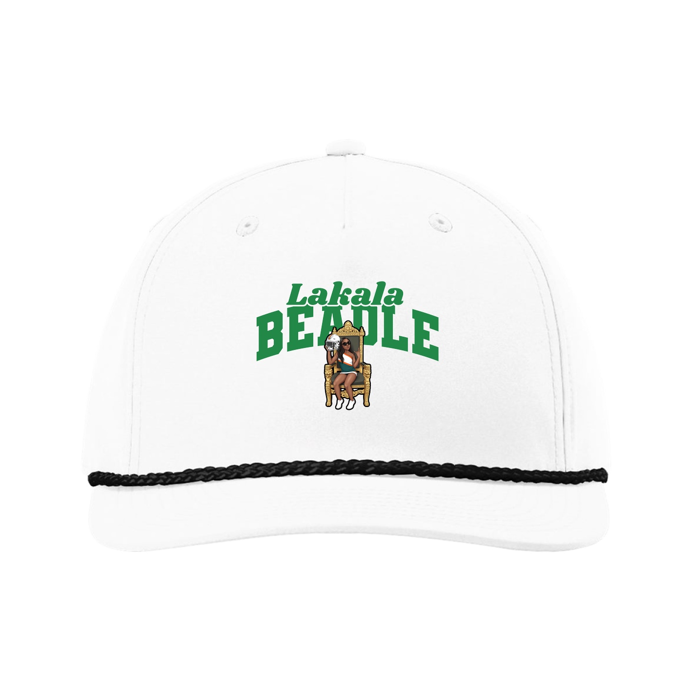 Five-Panel Classic Rope Cap — Signature Arch in White