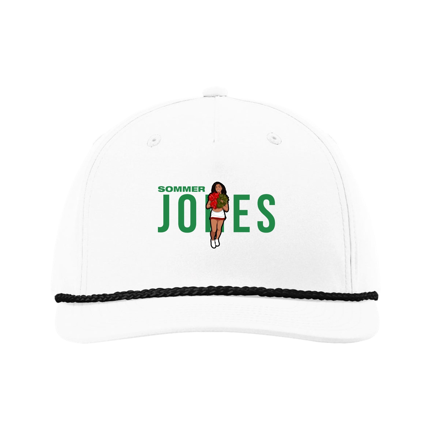 Five-Panel Classic Rope Cap — Player Name in White