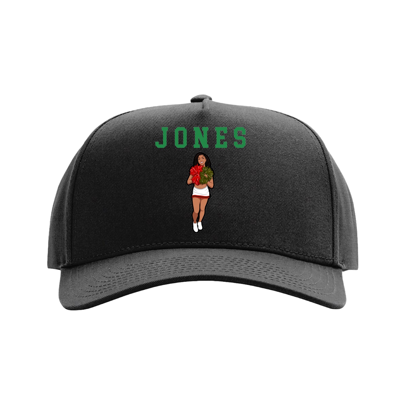 Full Fabric Five-Panel Champ Cap — Shirsey in Black