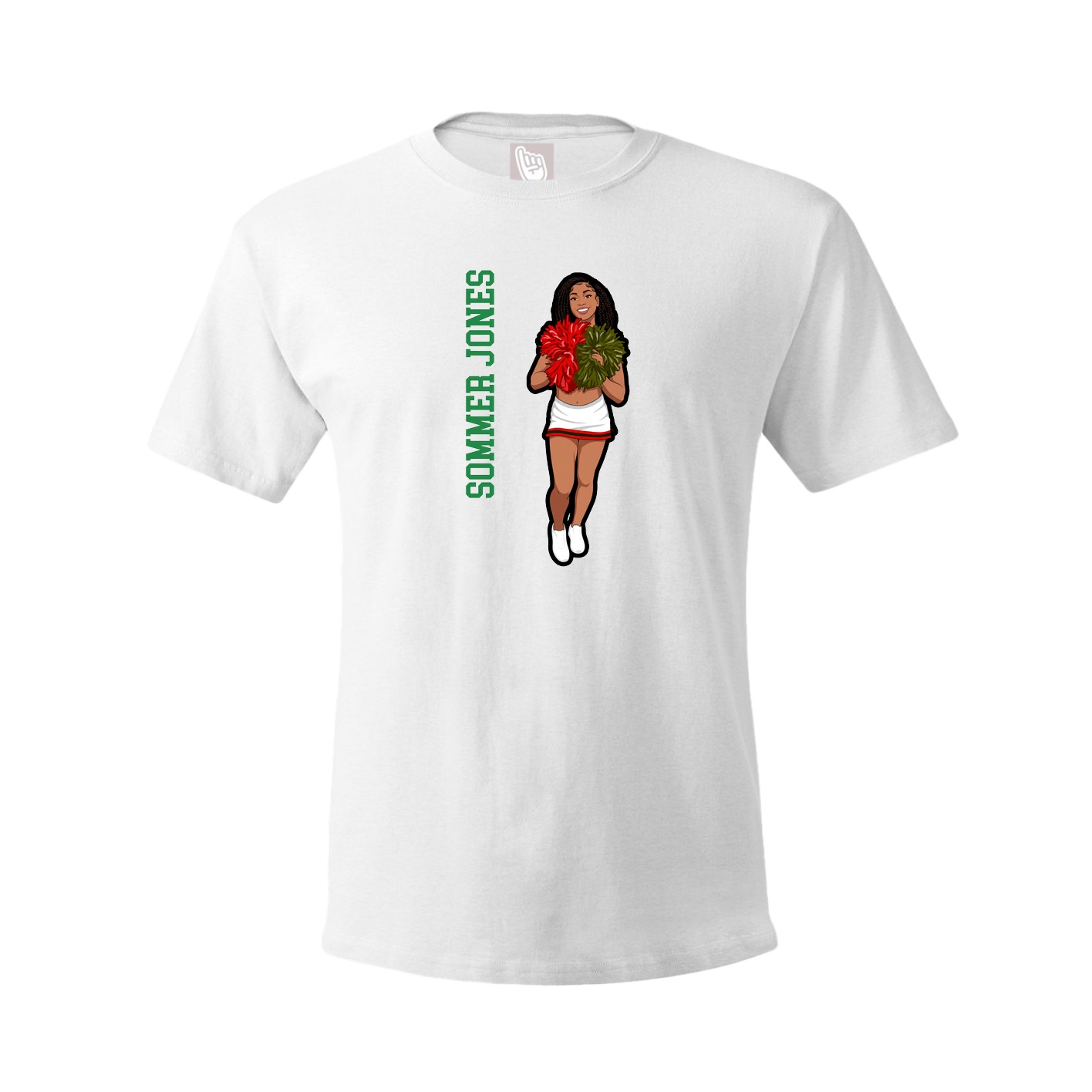 Youth Tee — Name Vertical in White