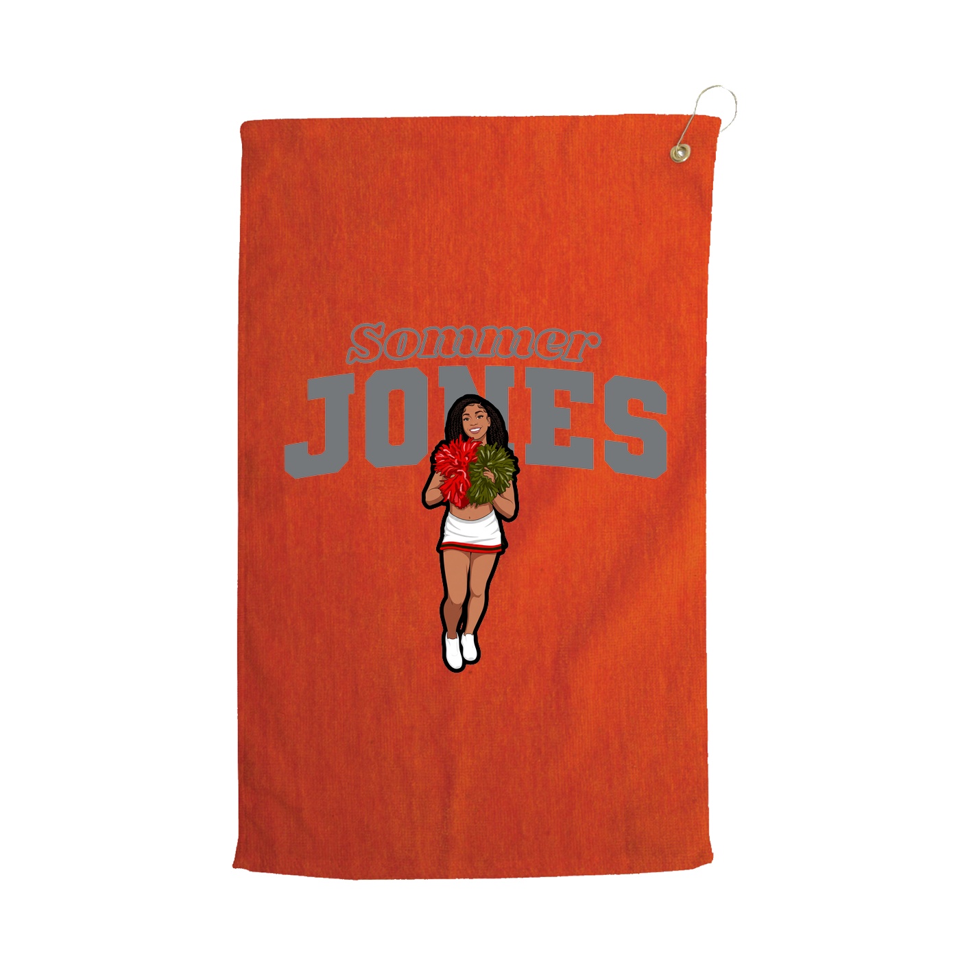 Golf Towel — Name Arch in Orange