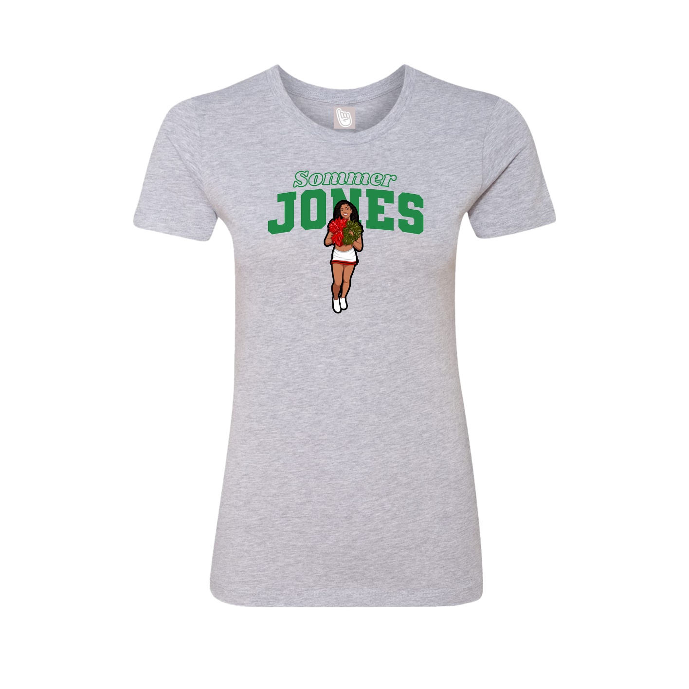 Fitted Women's Tee — Name Arch in Grey