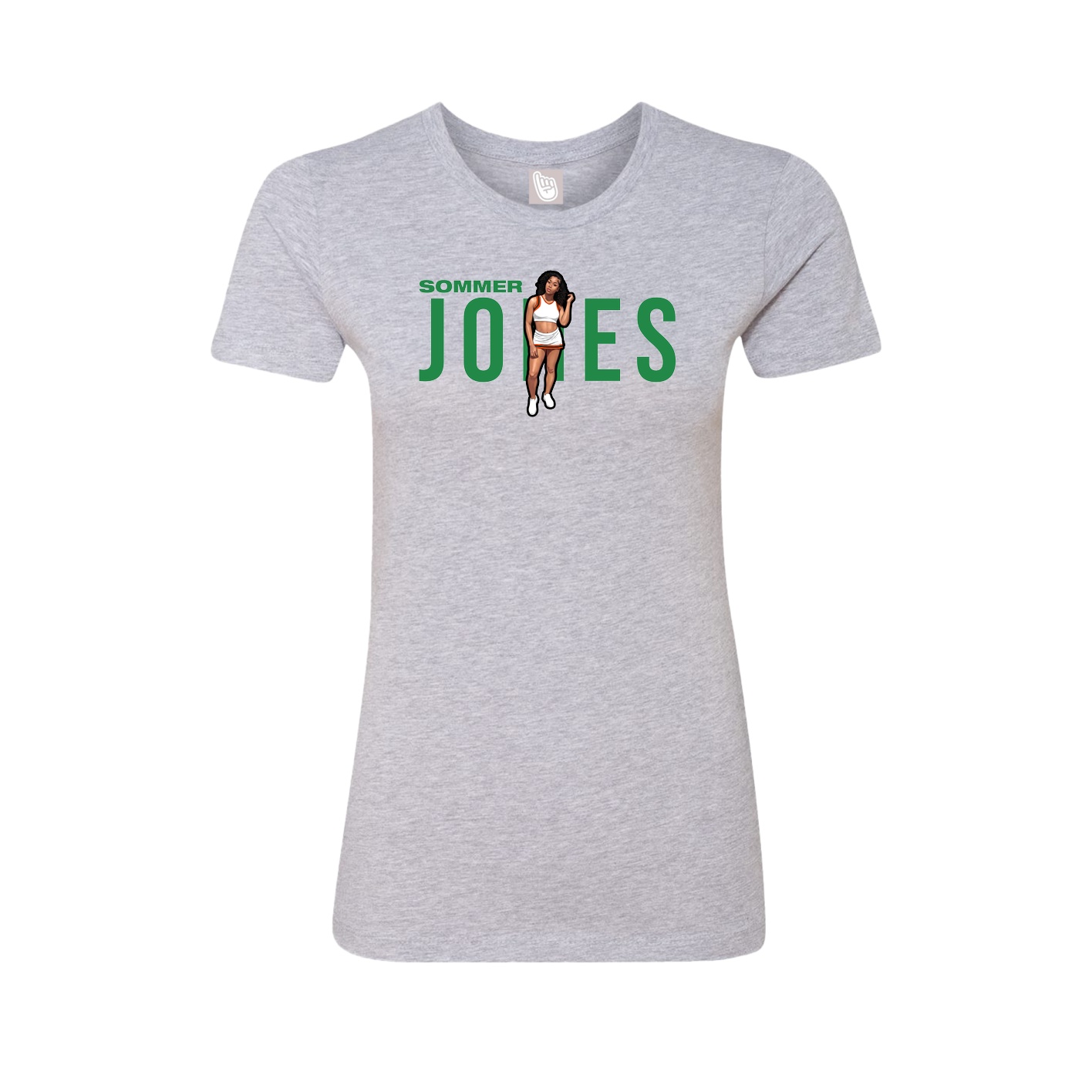 Fitted Women's Tee — Player Name in Grey