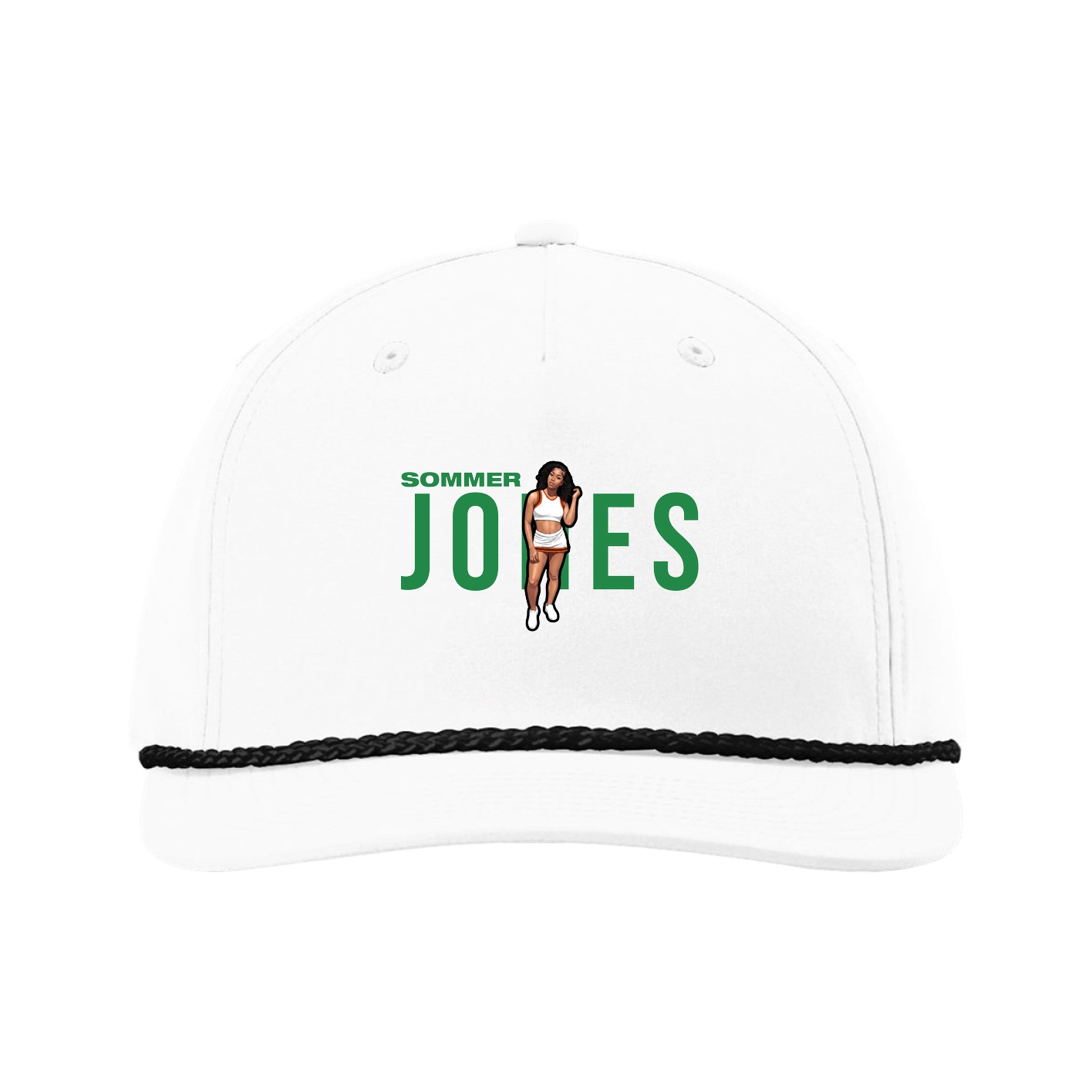 Five-Panel Classic Rope Cap — Player Name in White