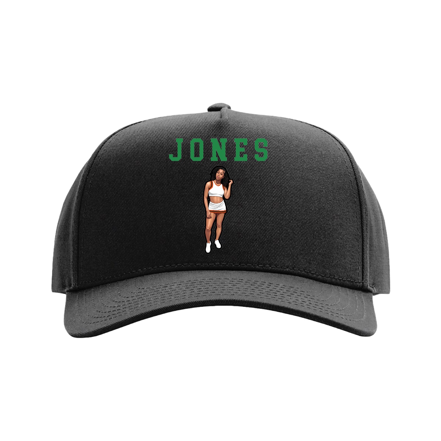Full Fabric Five-Panel Champ Cap — Shirsey in Black