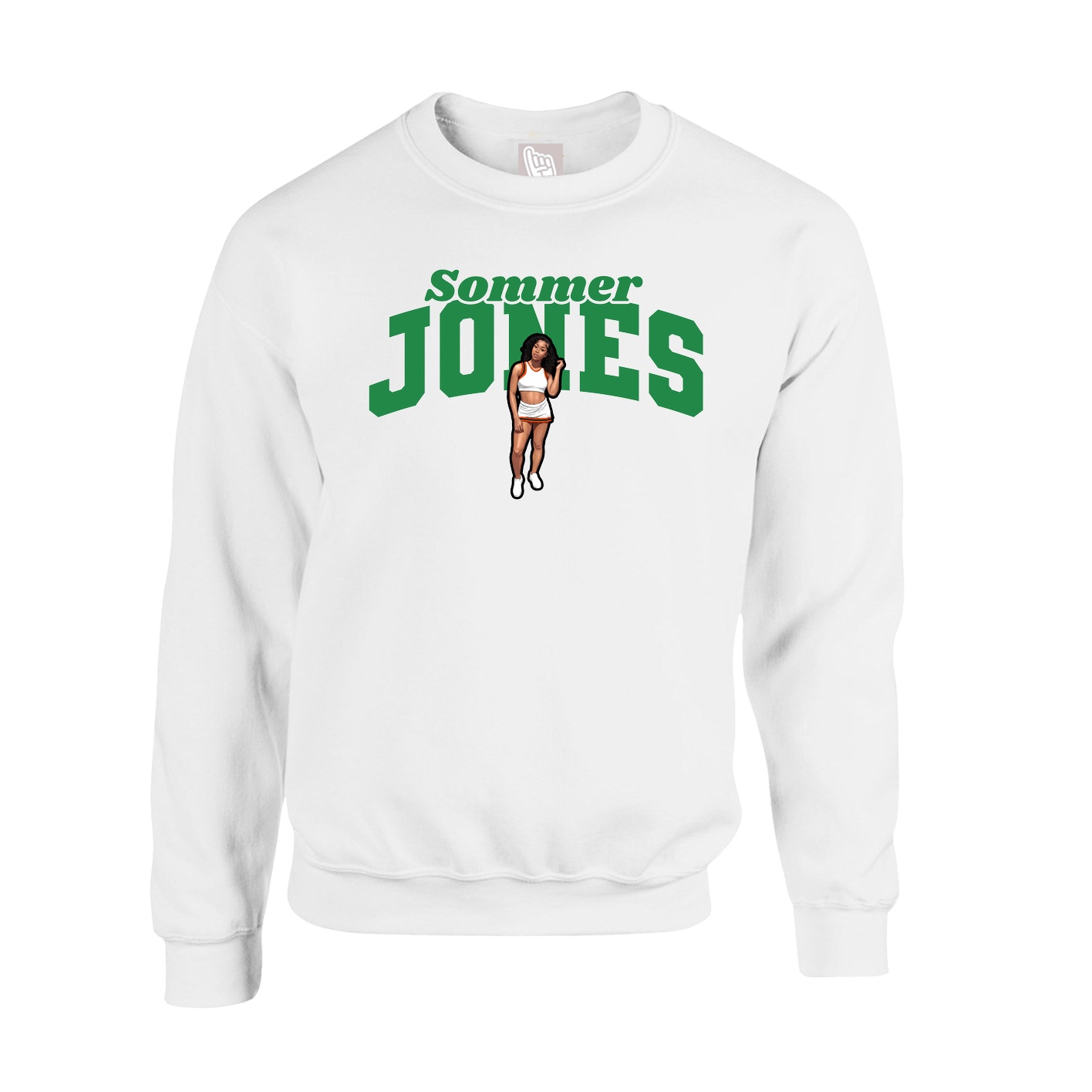 Fleece Crew — Signature Arch in White
