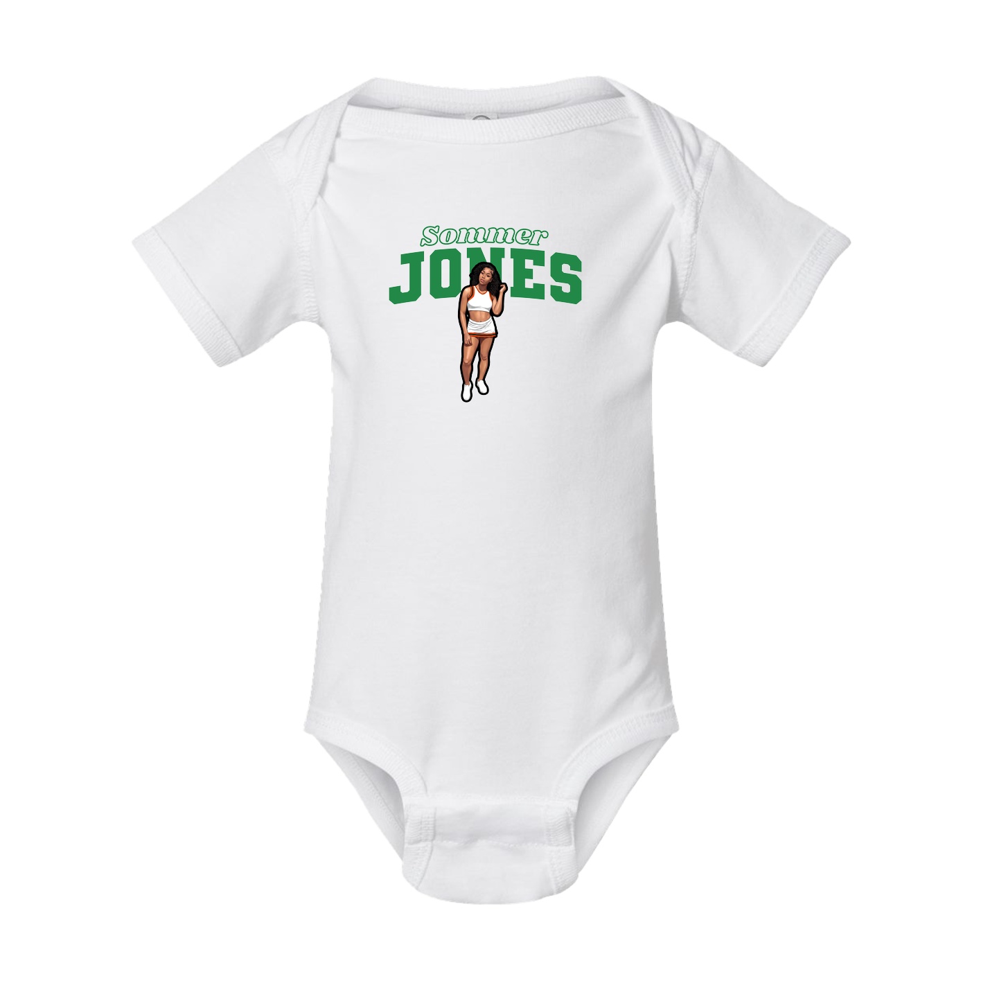 Baby Onesie — Name Arch in White