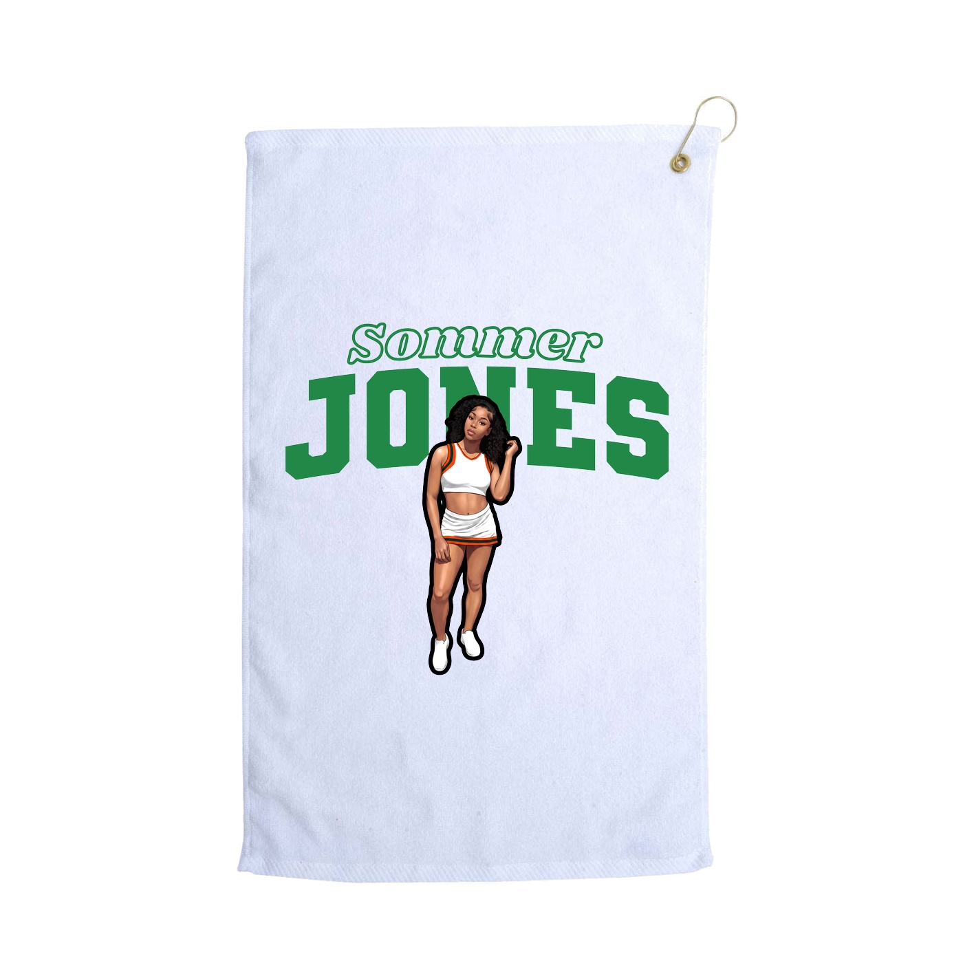 Golf Towel — Name Arch in White