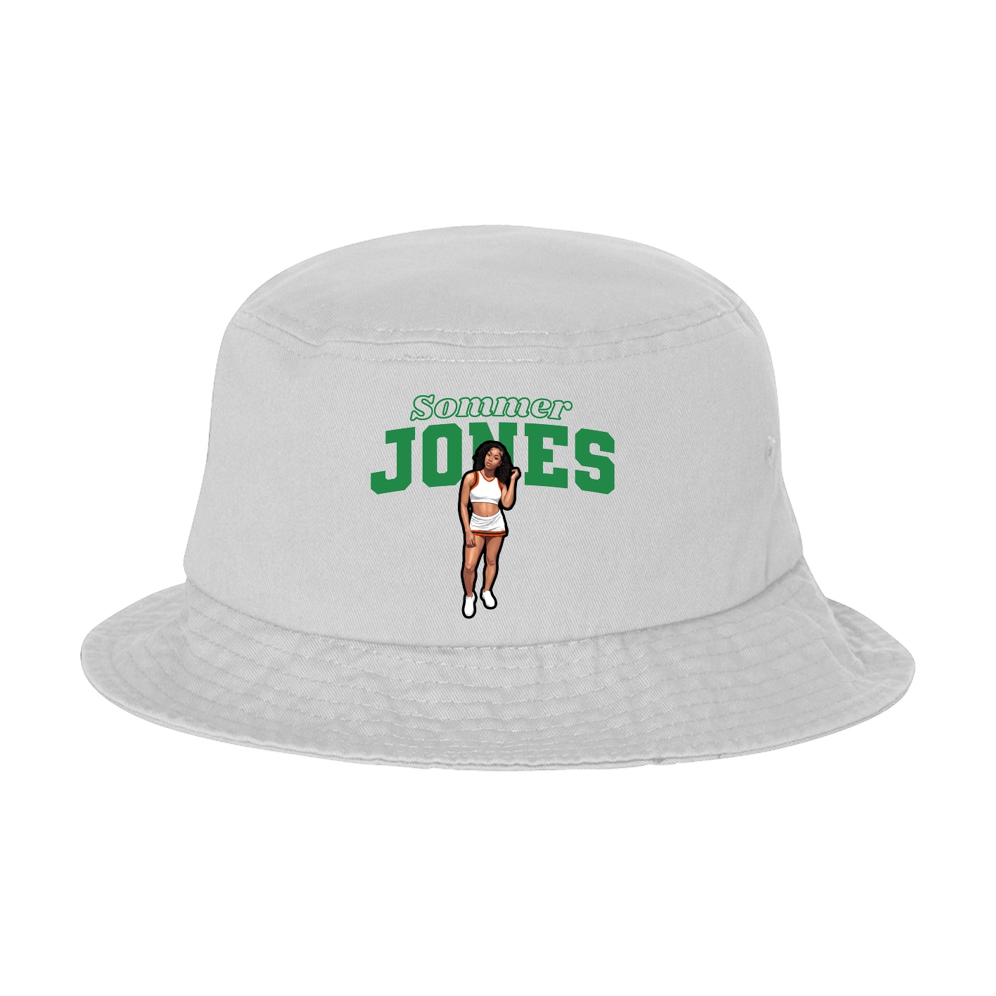 Bucket Cap — Name Arch in White