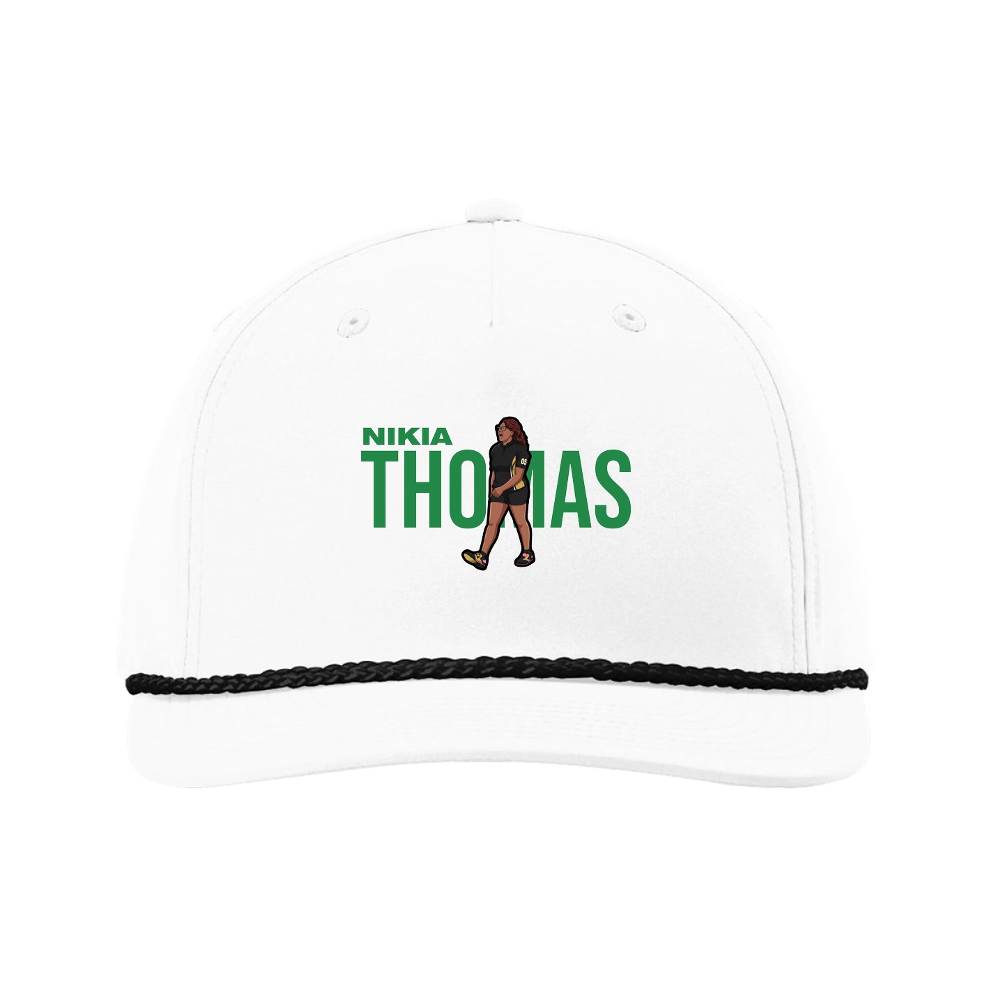 Five-Panel Classic Rope Cap — Player Name in White