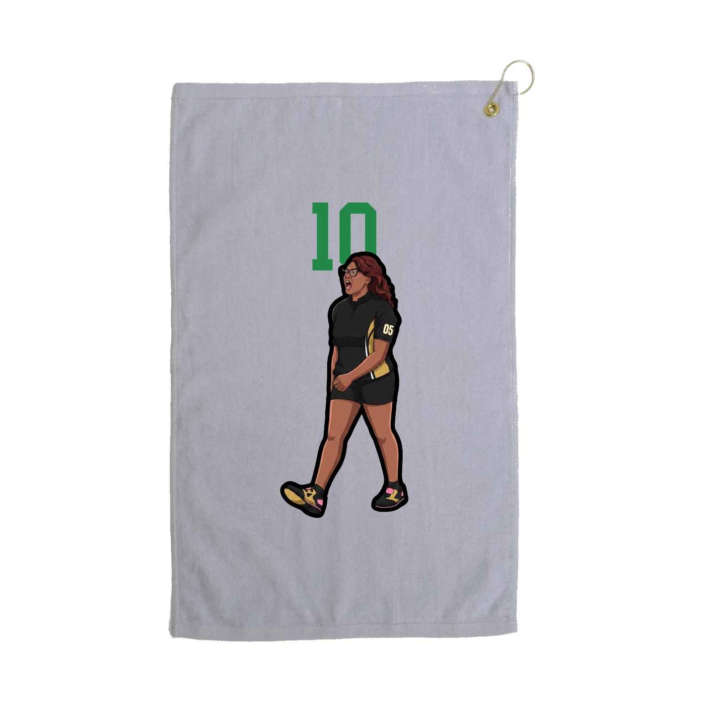 Golf Towel — Number Top in Grey