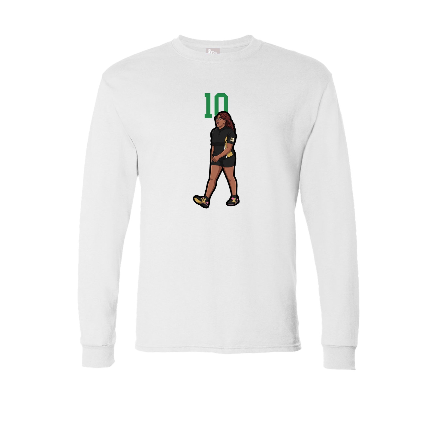 Long Sleeve Tee — Number Top in White