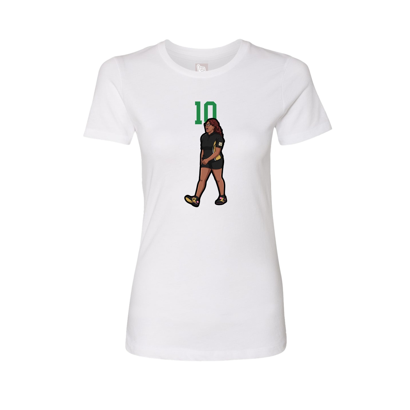 Fitted Women's Tee — Number Top in White
