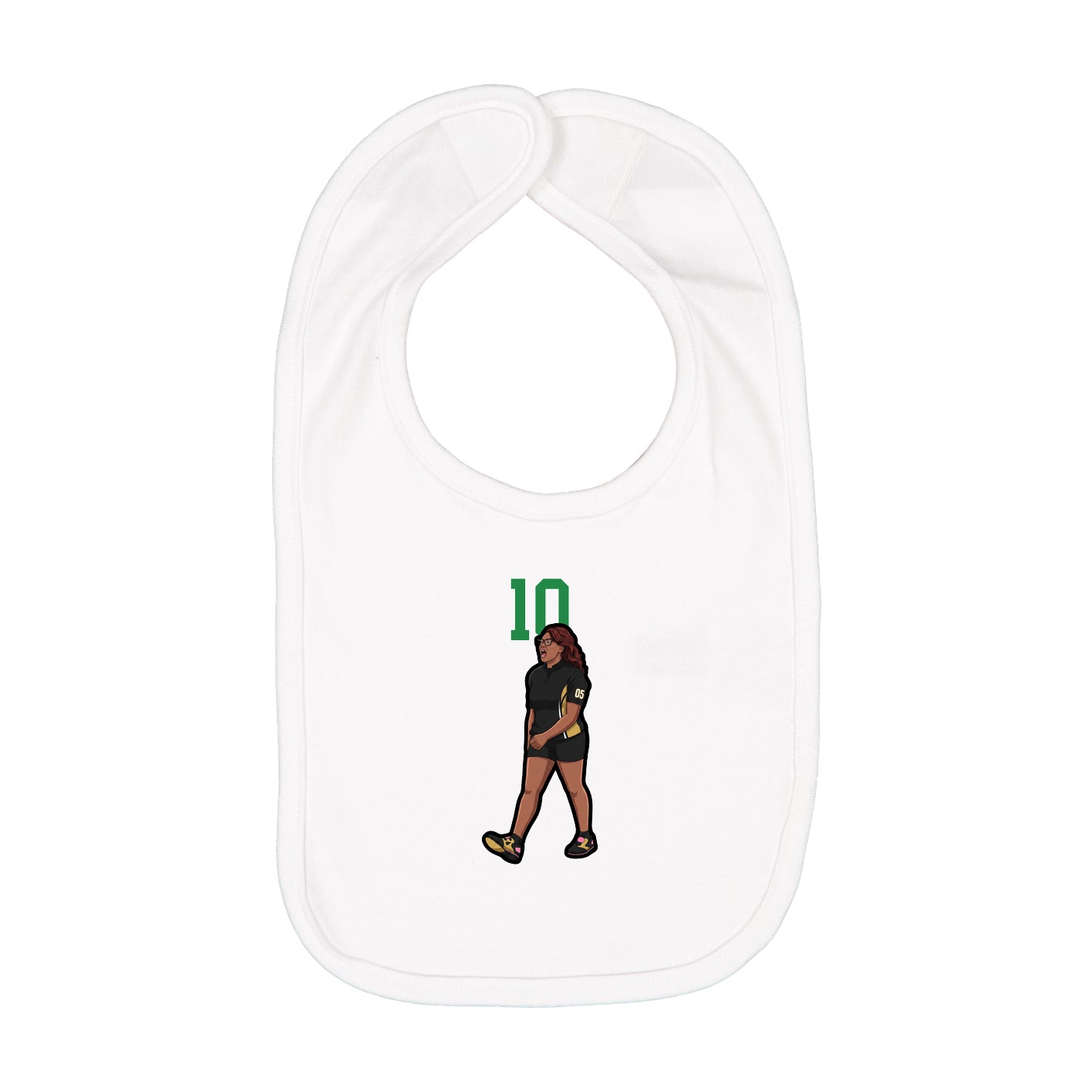 Infant Bib — Number Top in White
