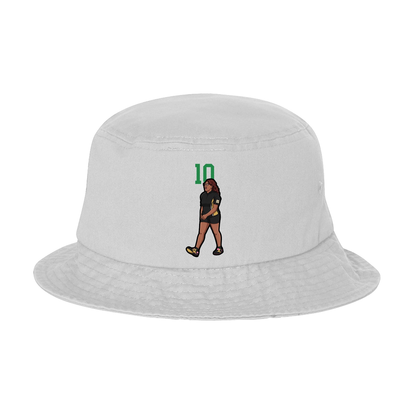 Bucket Cap — Number Top in White