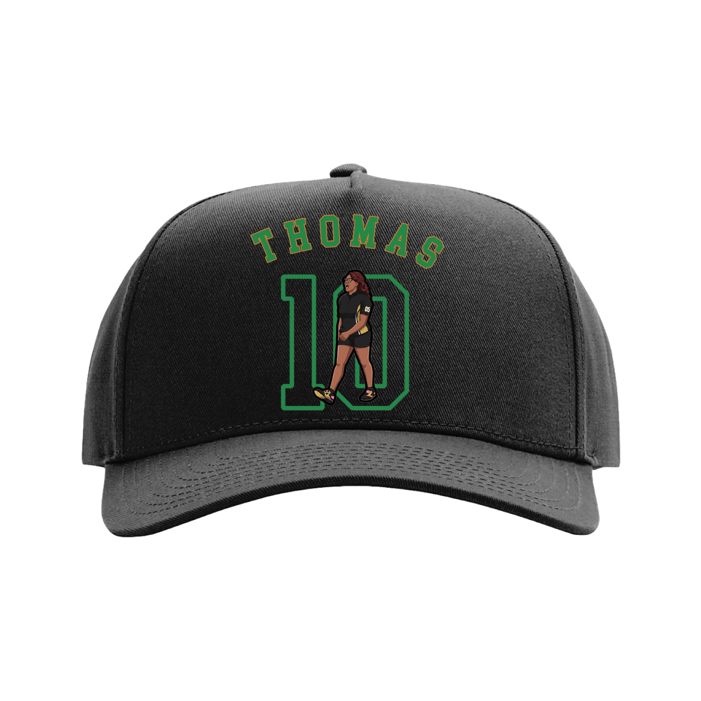 Full Fabric Five-Panel Champ Cap — Shirsey Arch in Black