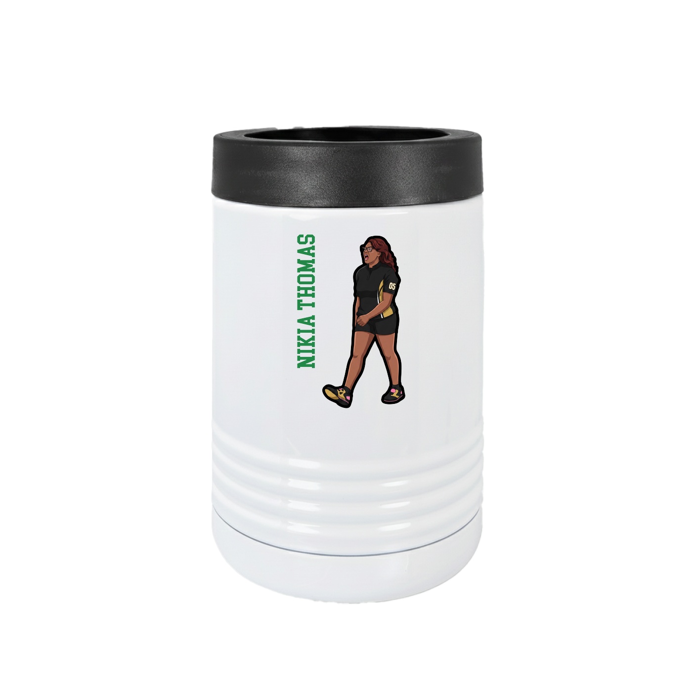 Beverage Holder — Name Vertical in White