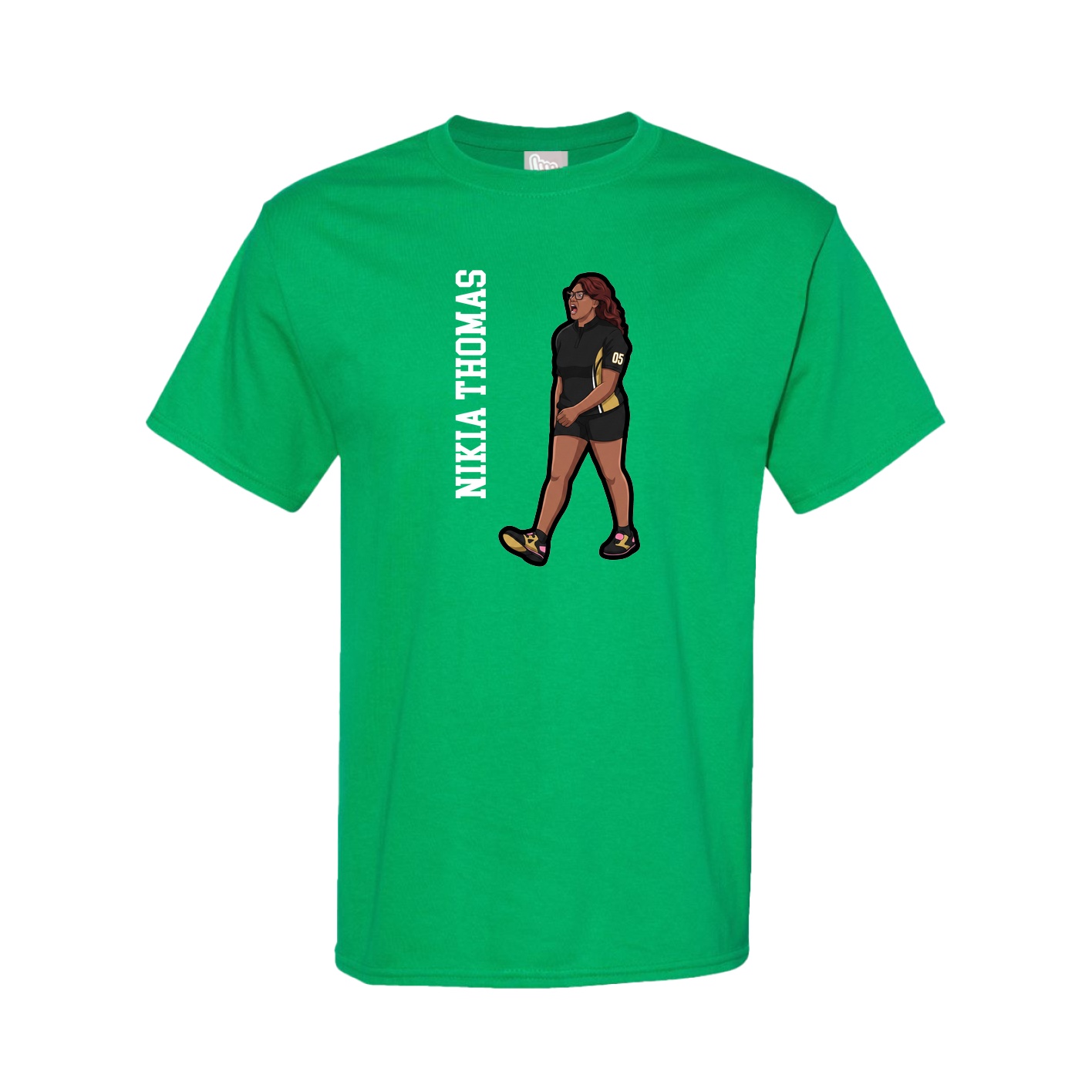 Tee — Name Vertical in Green