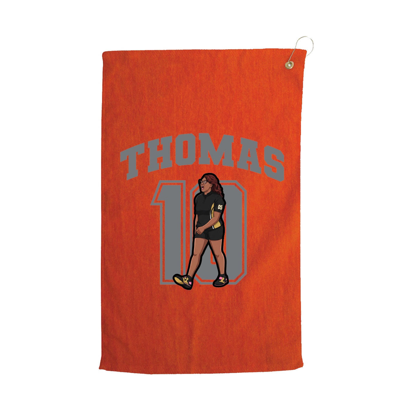 Golf Towel — Number in Orange
