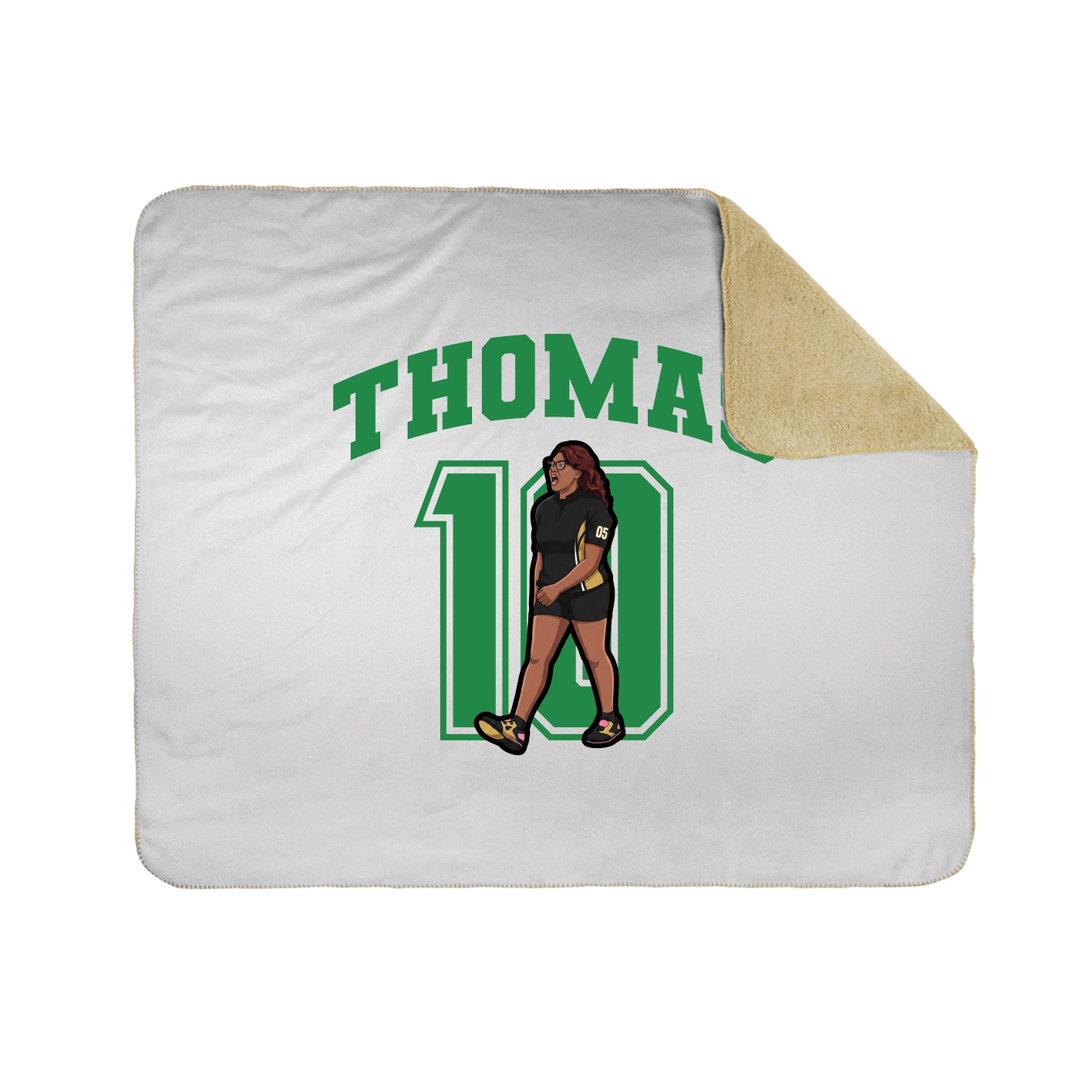 Throw Blanket — Number in White