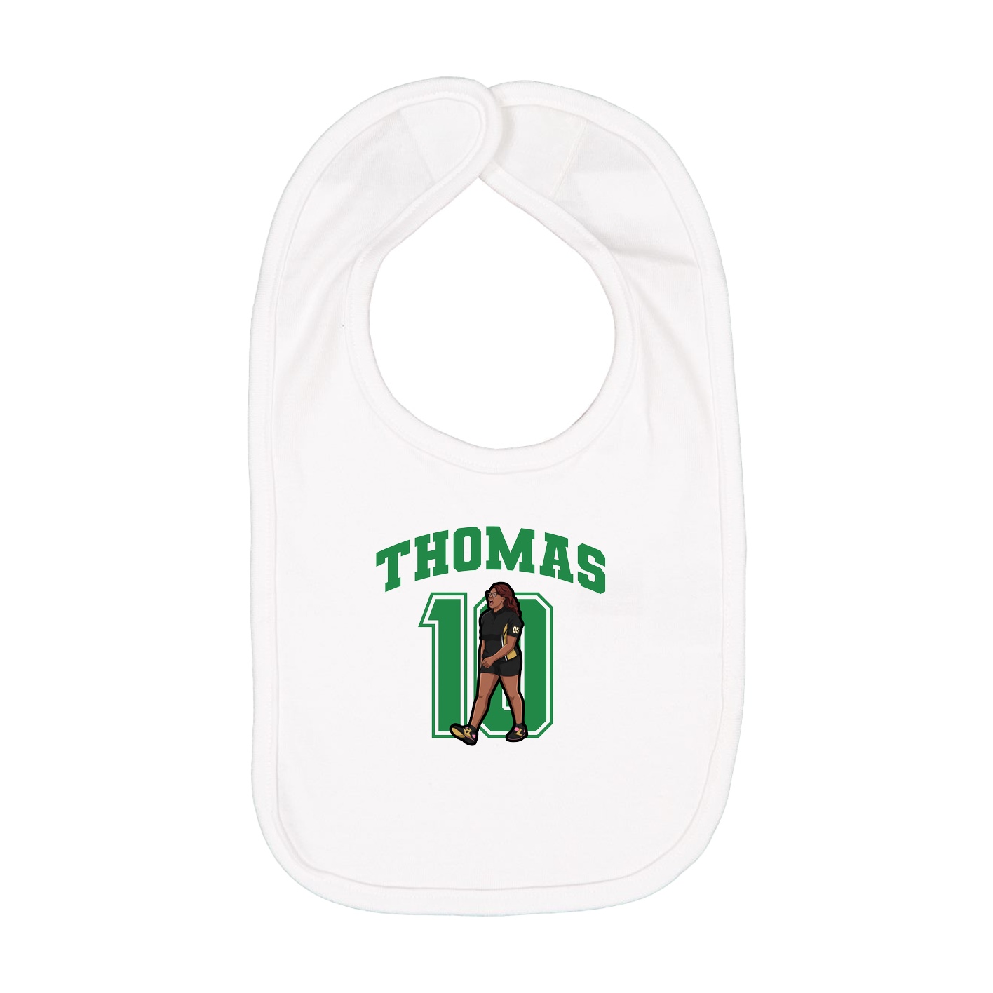 Infant Bib — Number in White