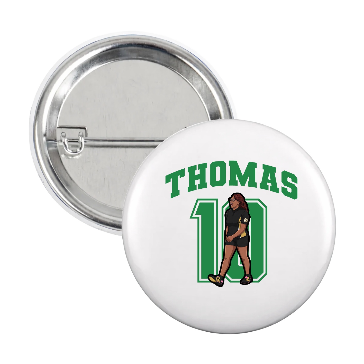 Game Day Button — Number in White